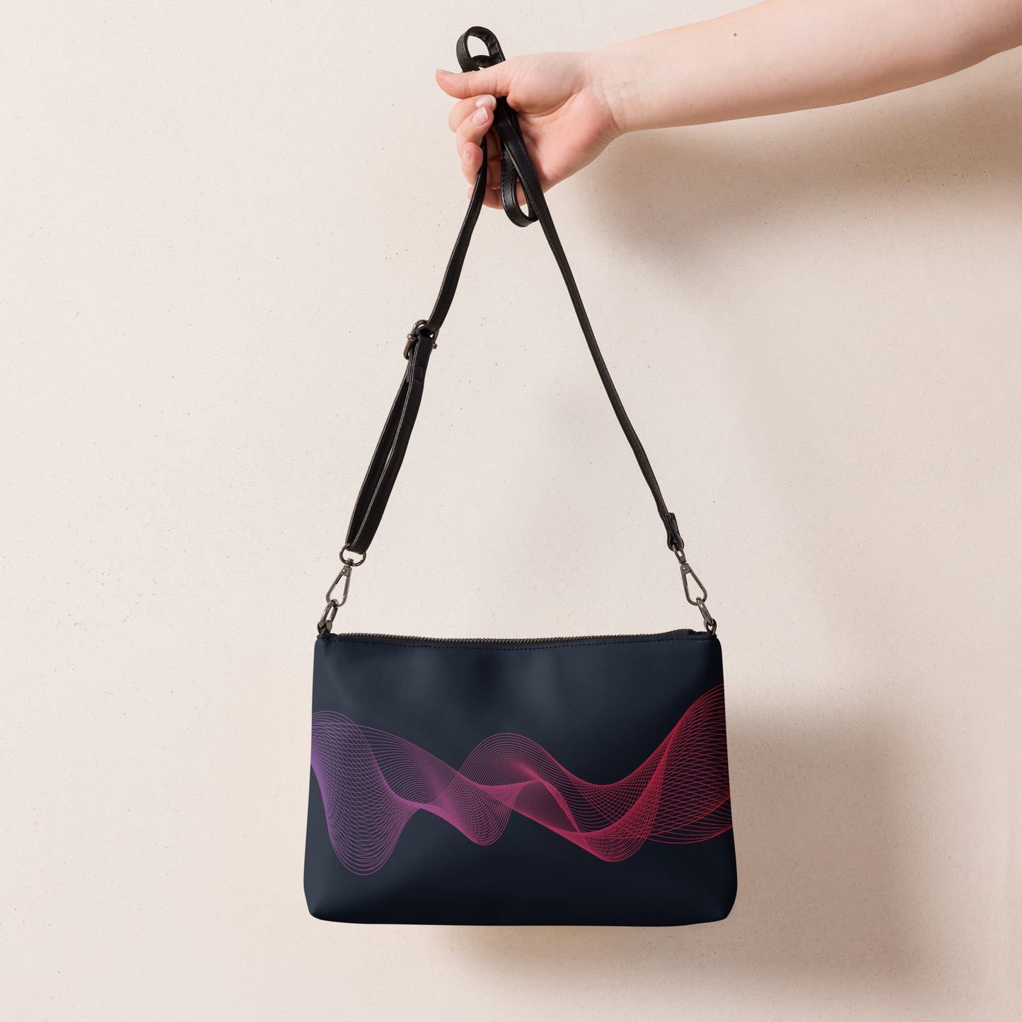 Dancing Waves Purse Handbag all-over-print-crossbody-bag-black-back-668da304937b0