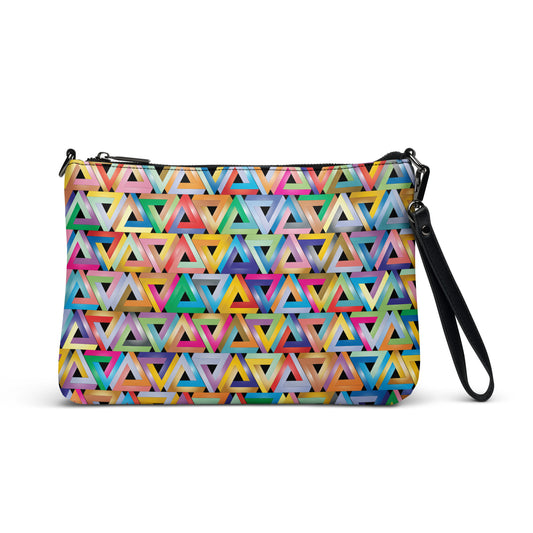 Rainbow Triangle Penrose Purse Handbag Default Title all-over-print-crossbody-bag-black-front-668d8bd35e8e9