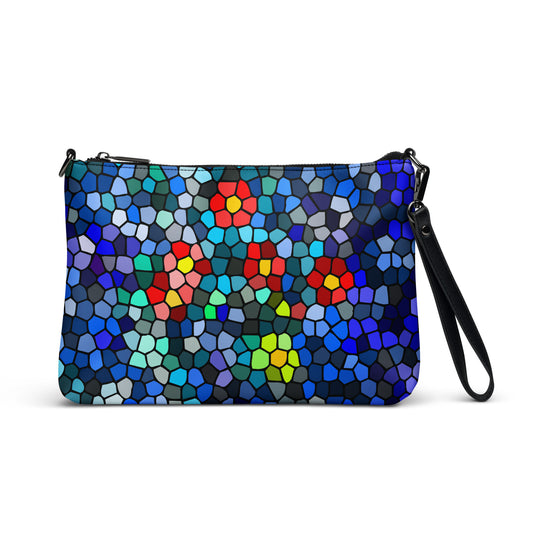 Abstract Stained Glass Petals Handbag Default Title all-over-print-crossbody-bag-black-front-668d8f54f322f