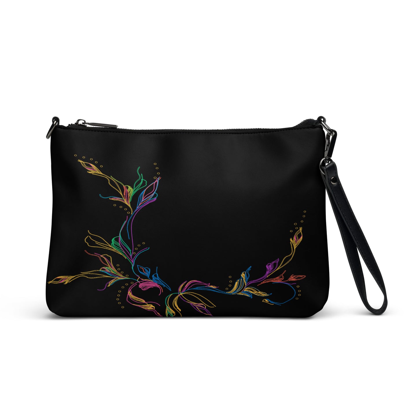 Floral Elegante Purse Handbag Default Title all-over-print-crossbody-bag-black-front-668d97a41d47d