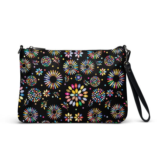 Rainbow Floral Purse Handbag Default Title all-over-print-crossbody-bag-black-front-668d97fe24bcb