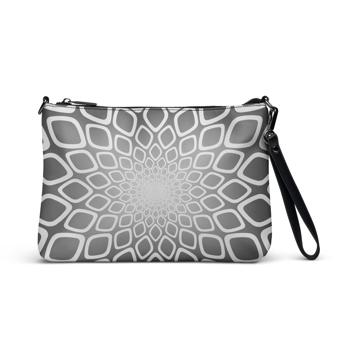 Grey Mandala Purse Handbag Default Title all-over-print-crossbody-bag-black-front-668d9cc02e9de