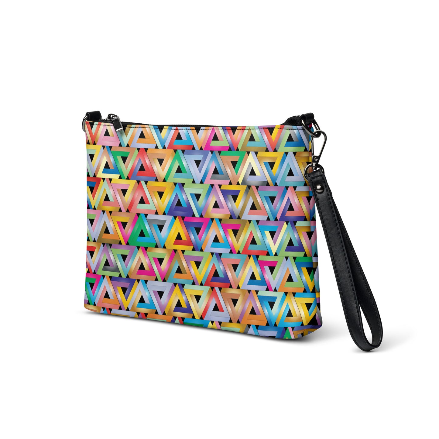 Rainbow Triangle Penrose Purse Handbag all-over-print-crossbody-bag-black-left-front-668d8bd360794