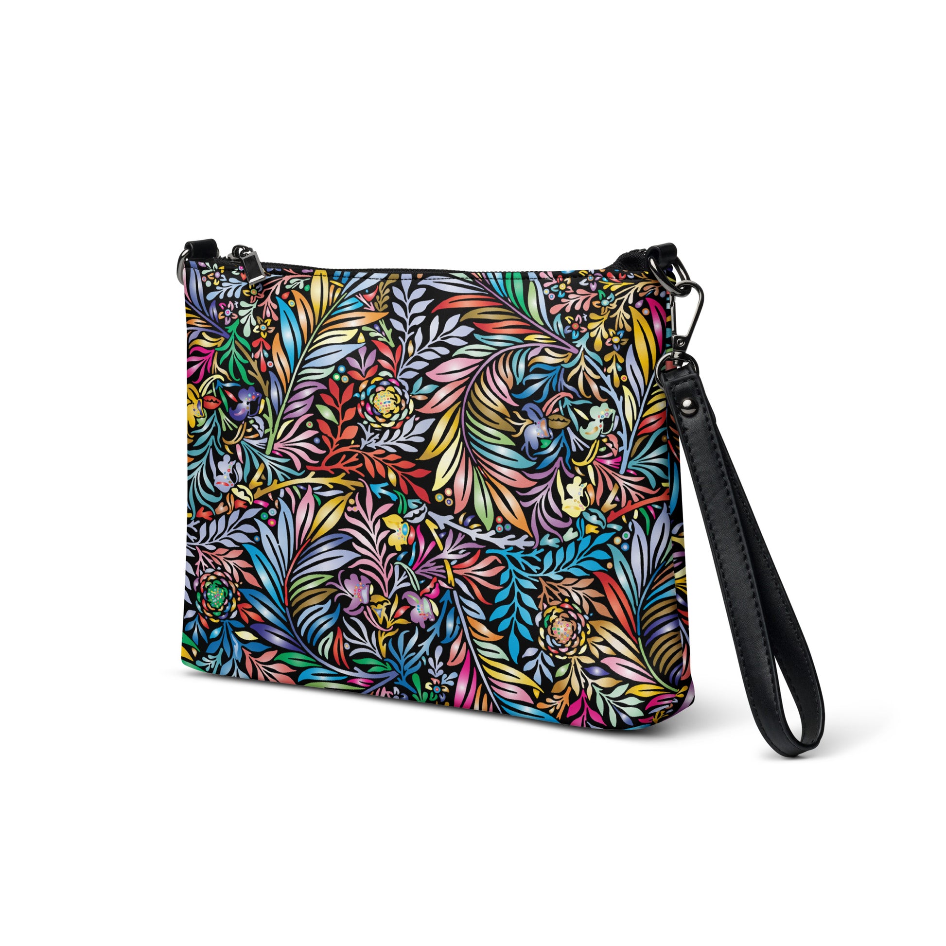 Rainbow Jungle Purse Handbag all-over-print-crossbody-bag-black-left-front-668d8cfa1e70a