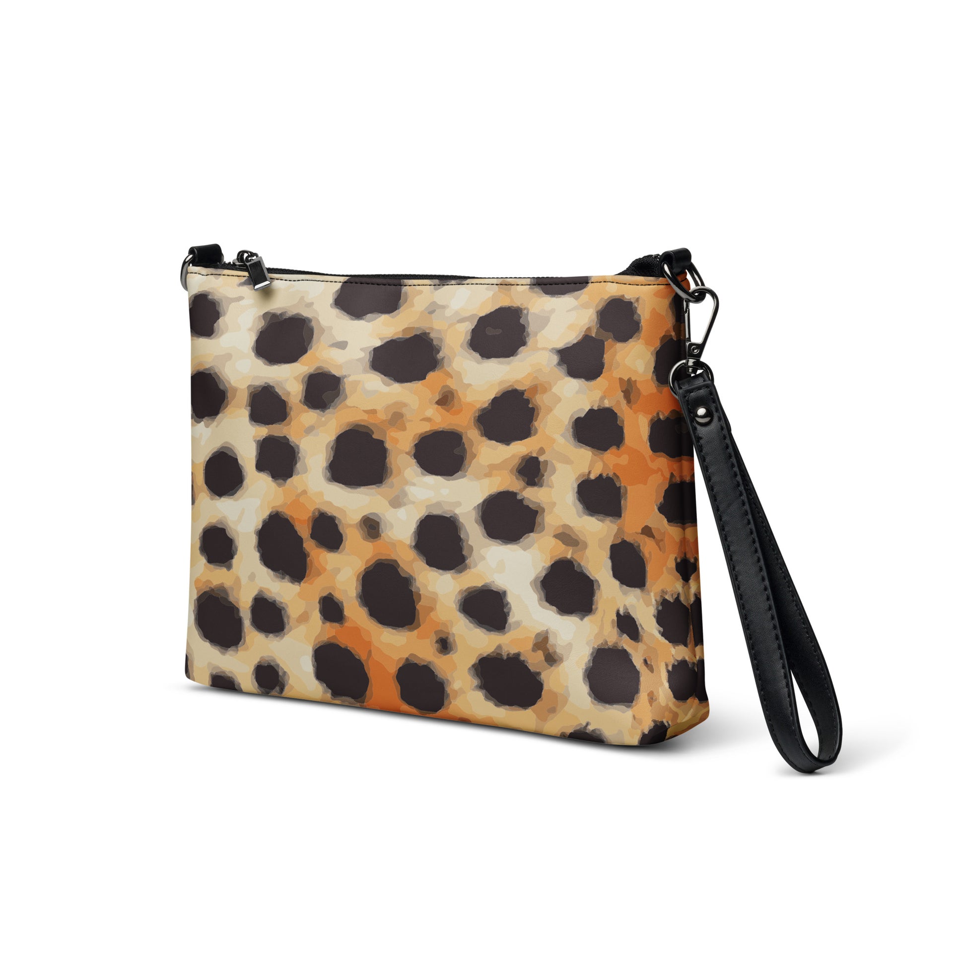 Abstract Cheetah Print Purse Handbag all-over-print-crossbody-bag-black-left-front-668d9a6ebadf8