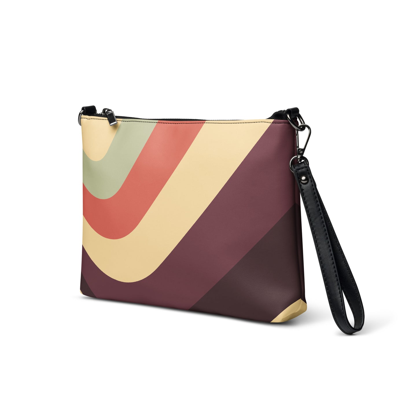 Modern Abstract Waves Handbag all-over-print-crossbody-bag-black-left-front-668da0694e313