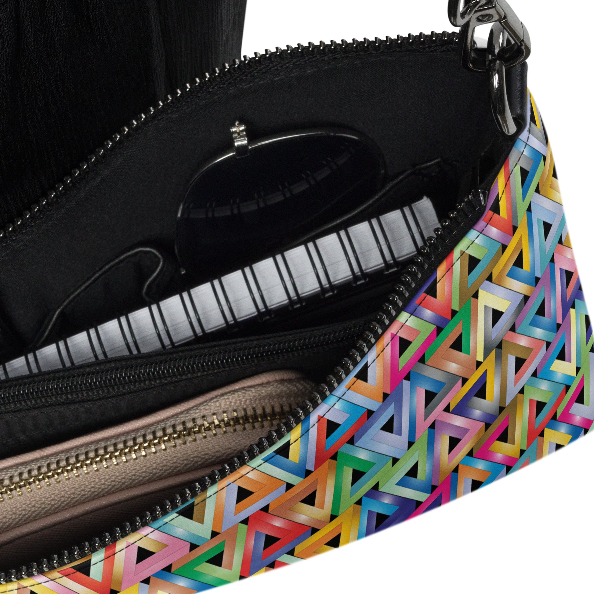 Rainbow Triangle Penrose Purse Handbag all-over-print-crossbody-bag-black-product-details-2-668d8bd360091