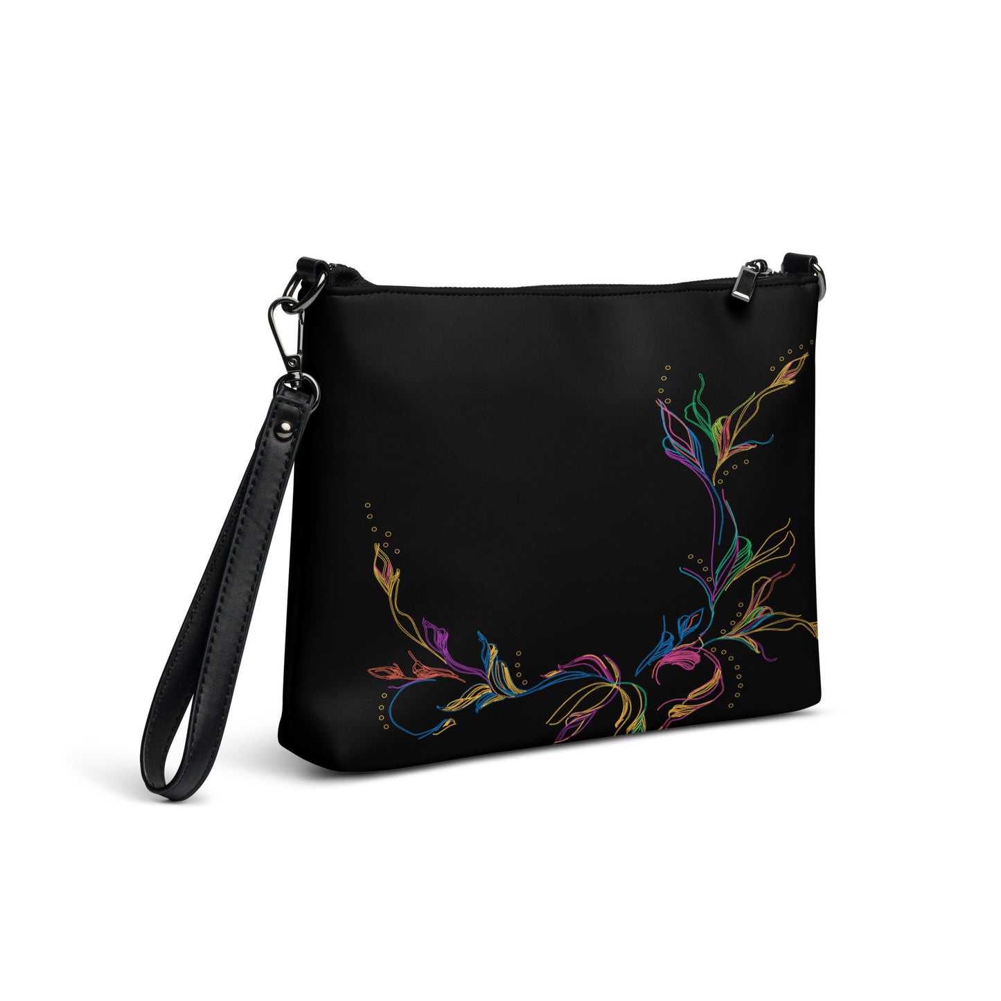 Floral Elegante Purse Handbag all-over-print-crossbody-bag-black-right-back-668d97a41ec65