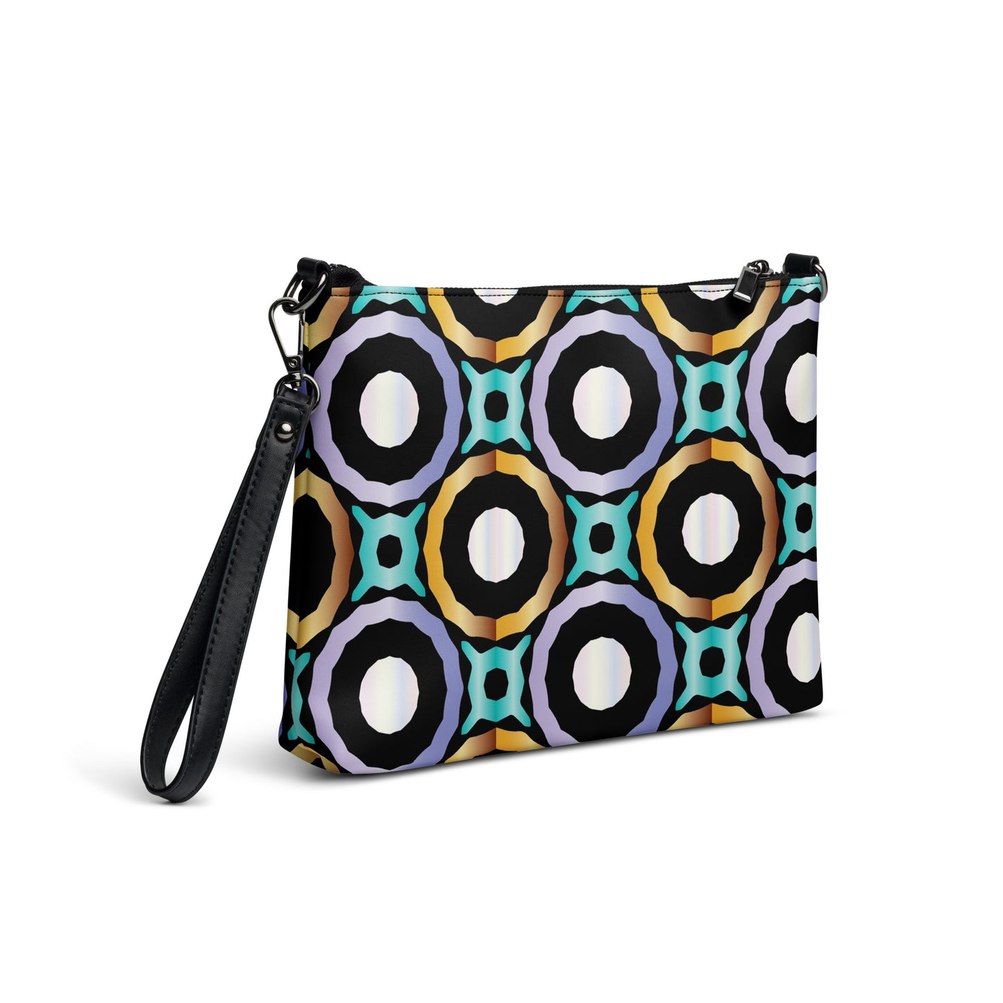 Kaleidoscope of Circles Purse Handbag all-over-print-crossbody-bag-black-right-back-668d999a5a6ba