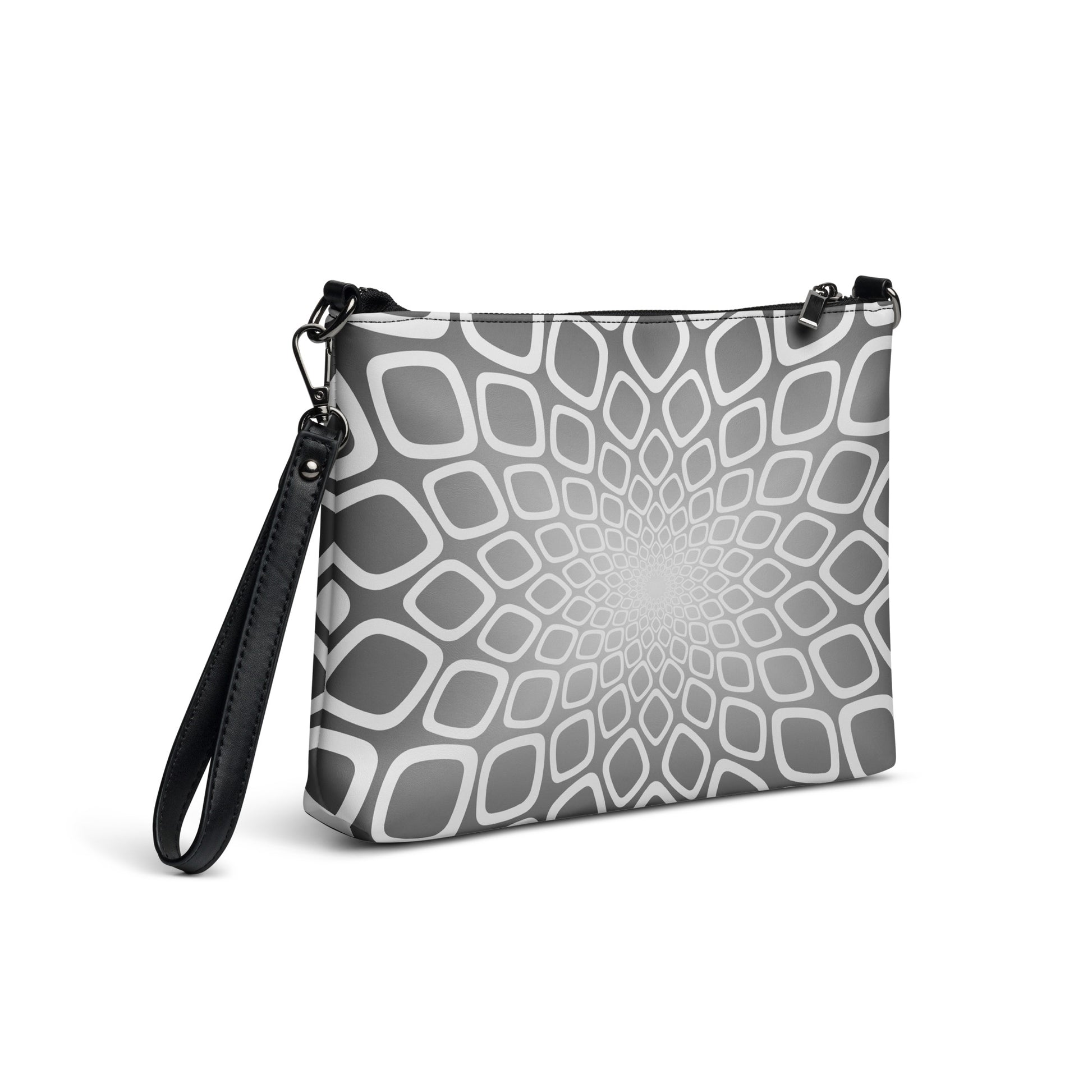 Grey Mandala Purse Handbag all-over-print-crossbody-bag-black-right-back-668d9cc030e4a