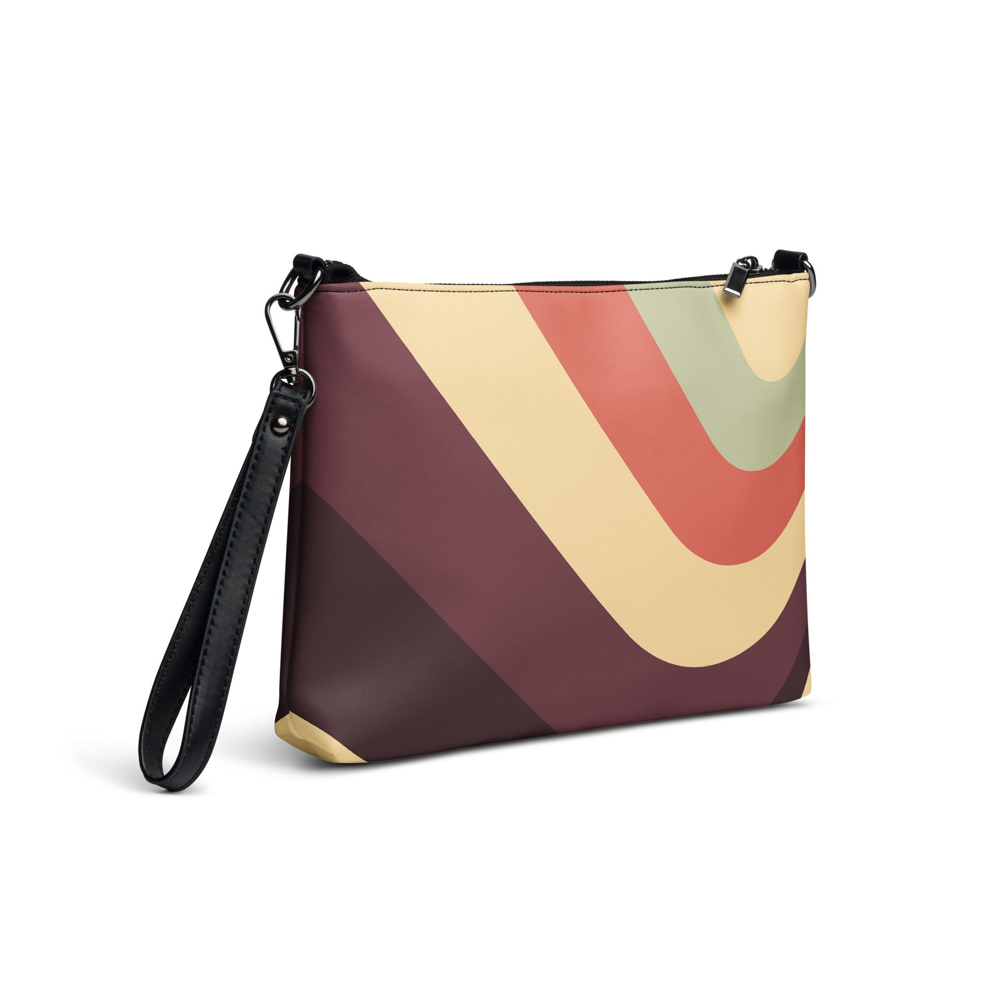 Modern Abstract Waves Handbag all-over-print-crossbody-bag-black-right-back-668da0694e63b