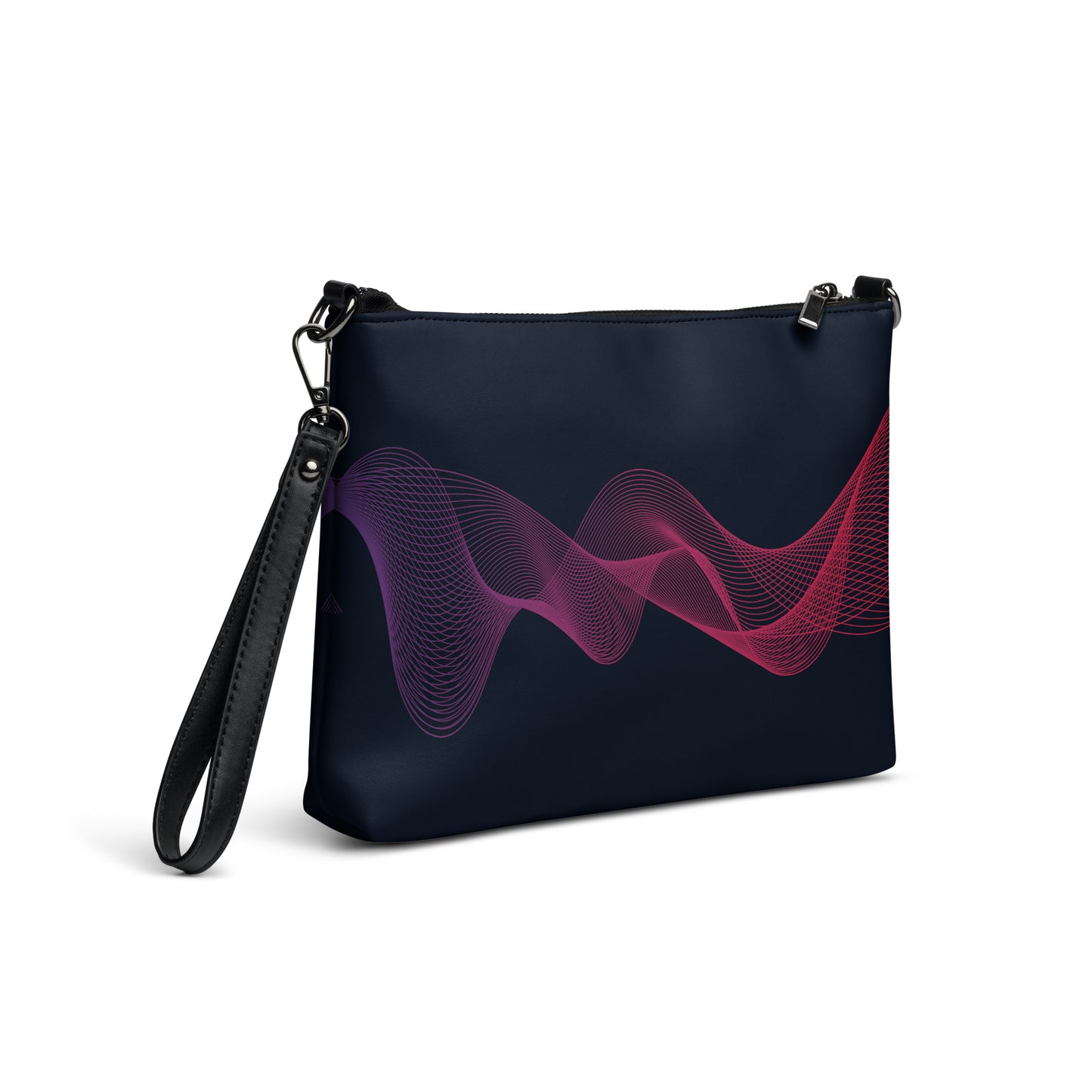 Dancing Waves Purse Handbag all-over-print-crossbody-bag-black-right-back-668da30493bd4