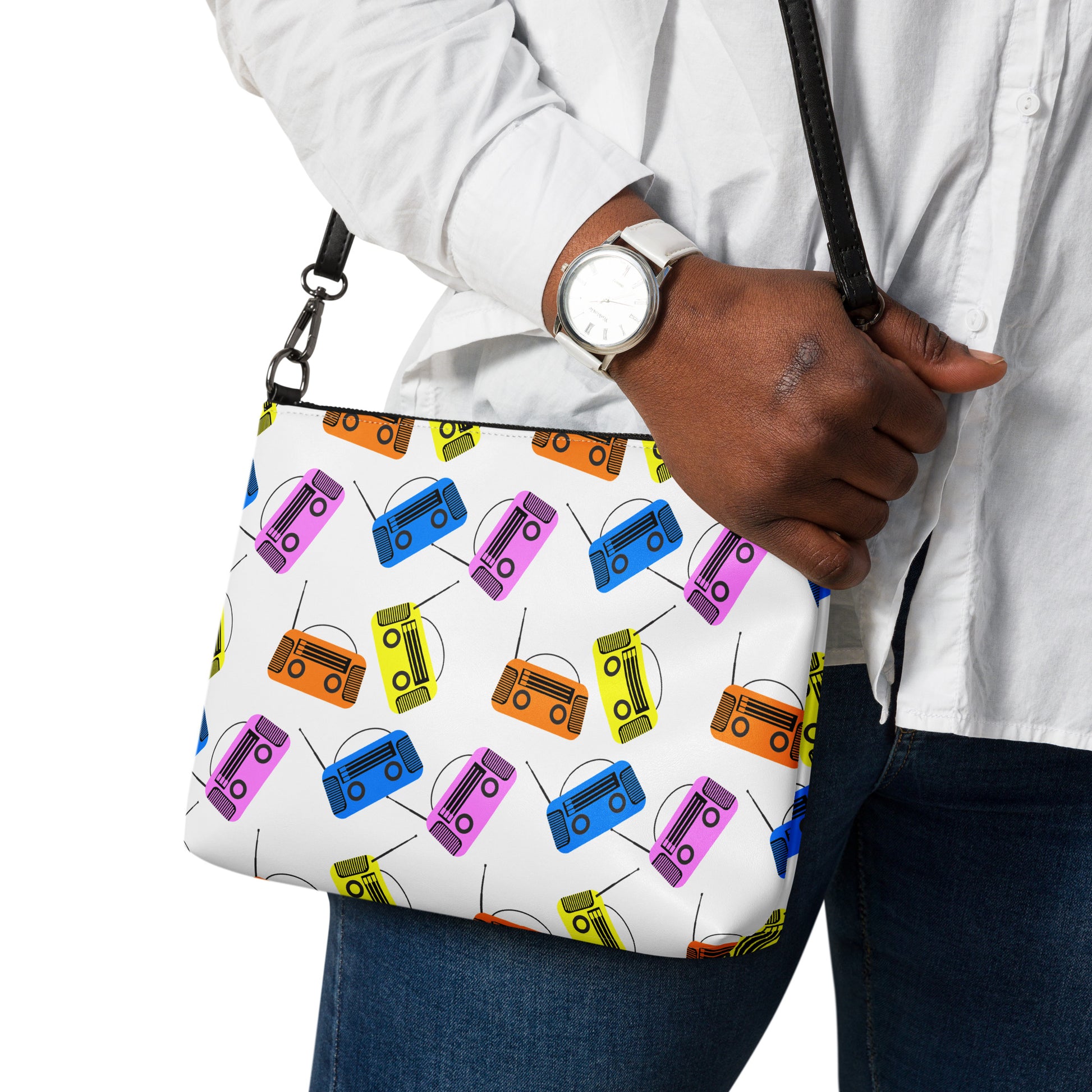 80s Boombox Era Purse Handbag all-over-print-crossbody-bag-white-back-668d88d84120b