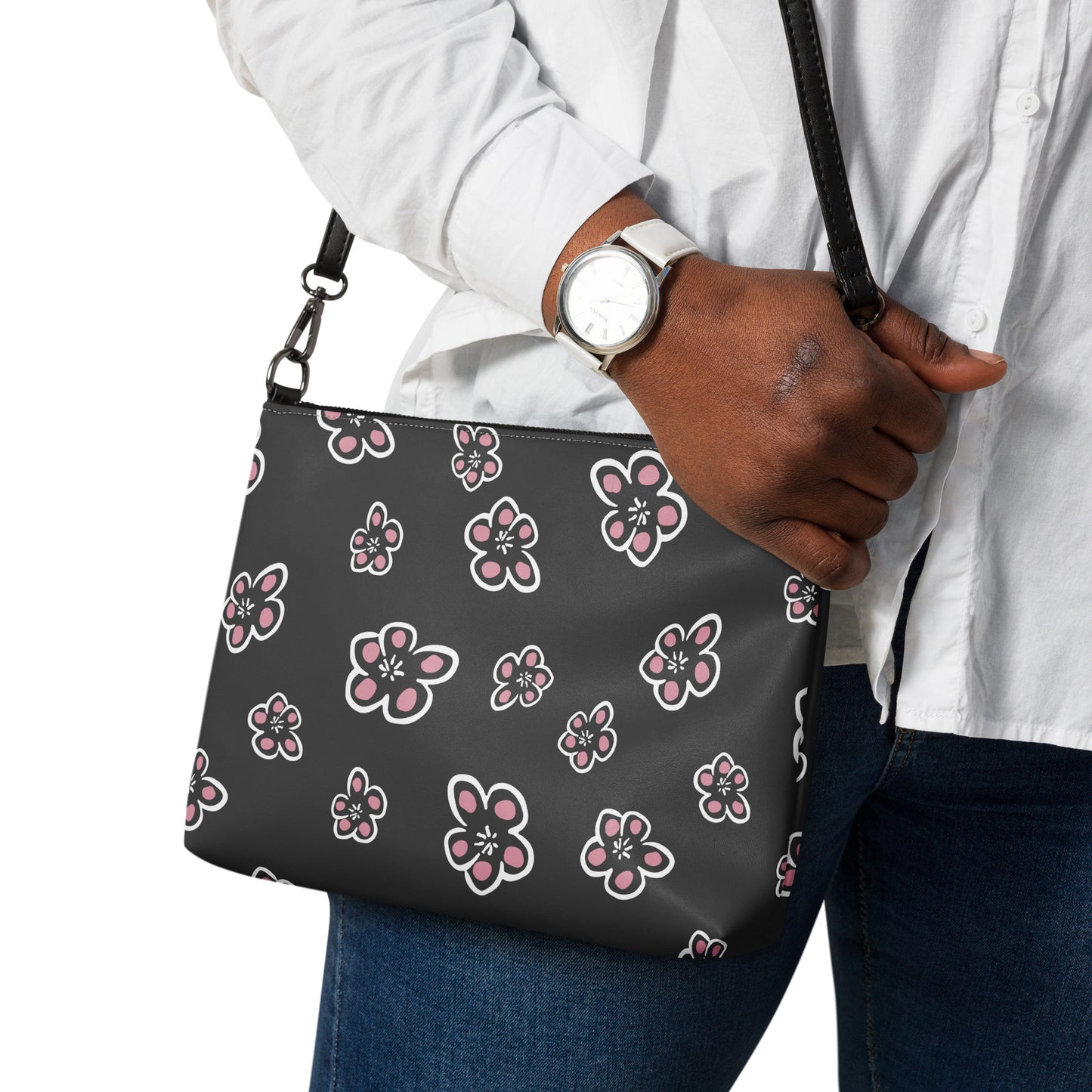 Flowering Plum Purse Handbag all-over-print-crossbody-bag-white-back-668d8b2c4d67e