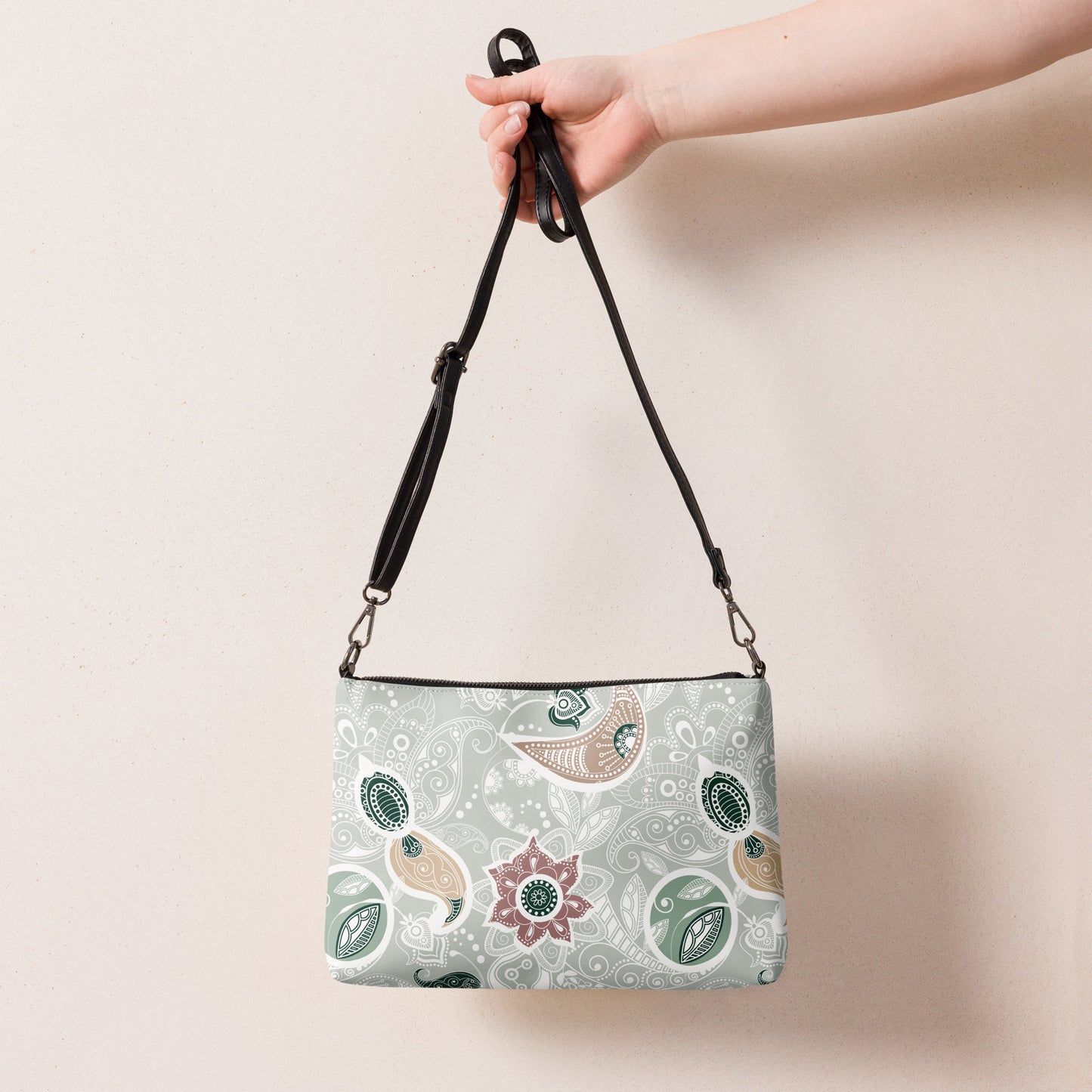 Paisley Mint Purse Handbag all-over-print-crossbody-bag-white-back-668d8c53151e8