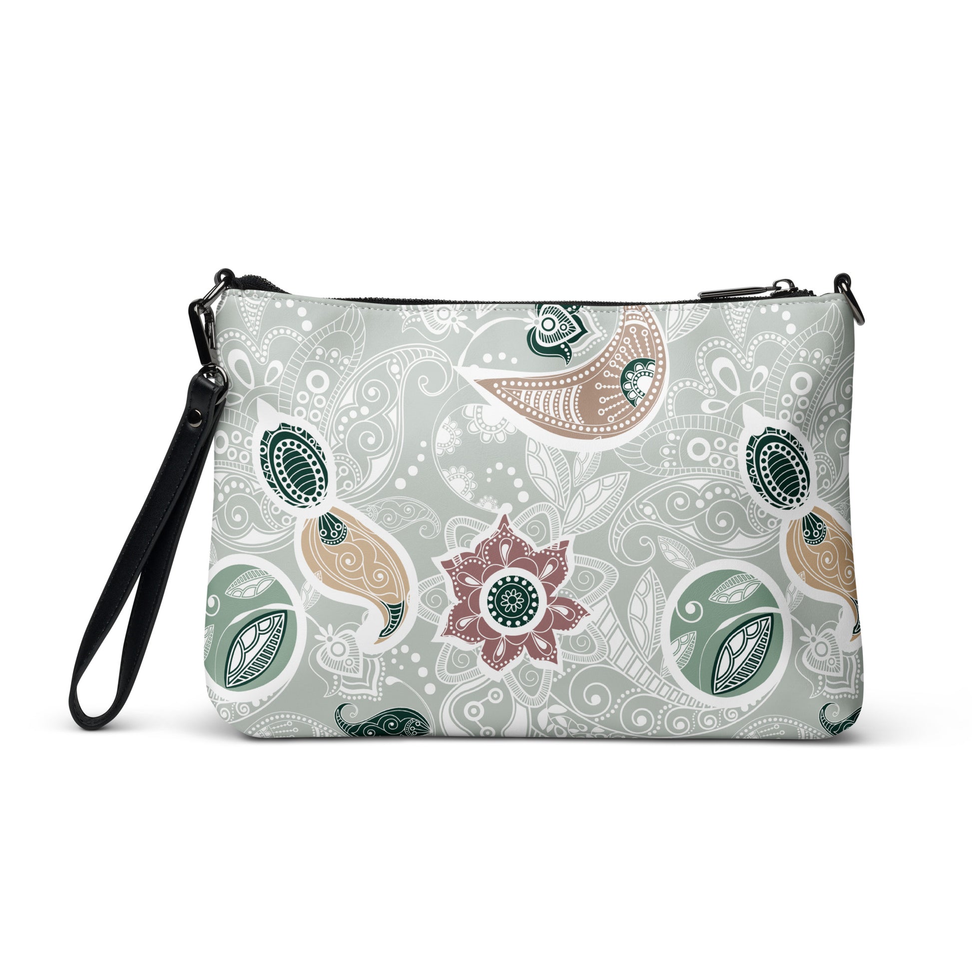 Paisley Mint Purse Handbag all-over-print-crossbody-bag-white-back-668d8c531561c