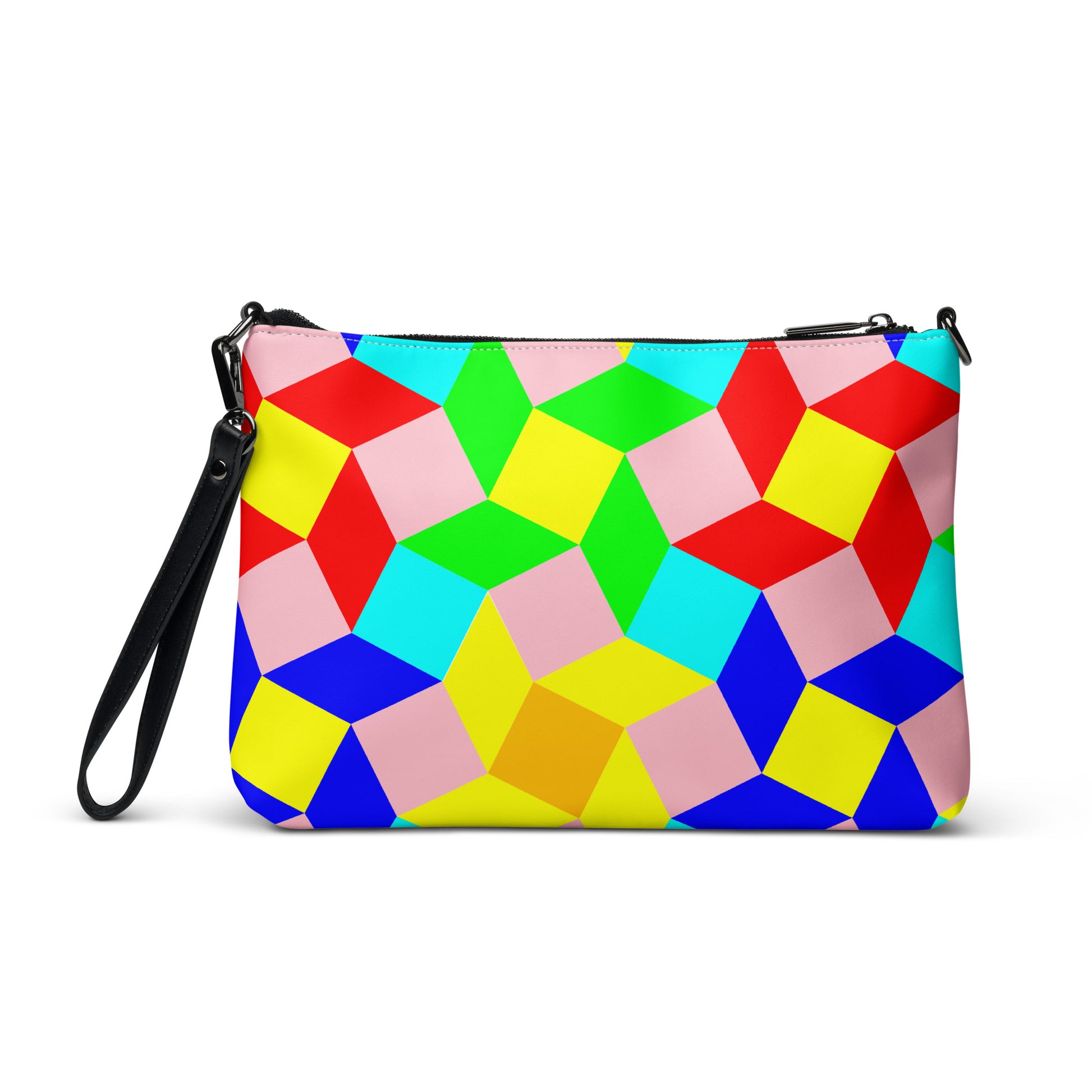 Mosaic Color Patch Purse Handbag all-over-print-crossbody-bag-white-back-668d8e9e59fd4