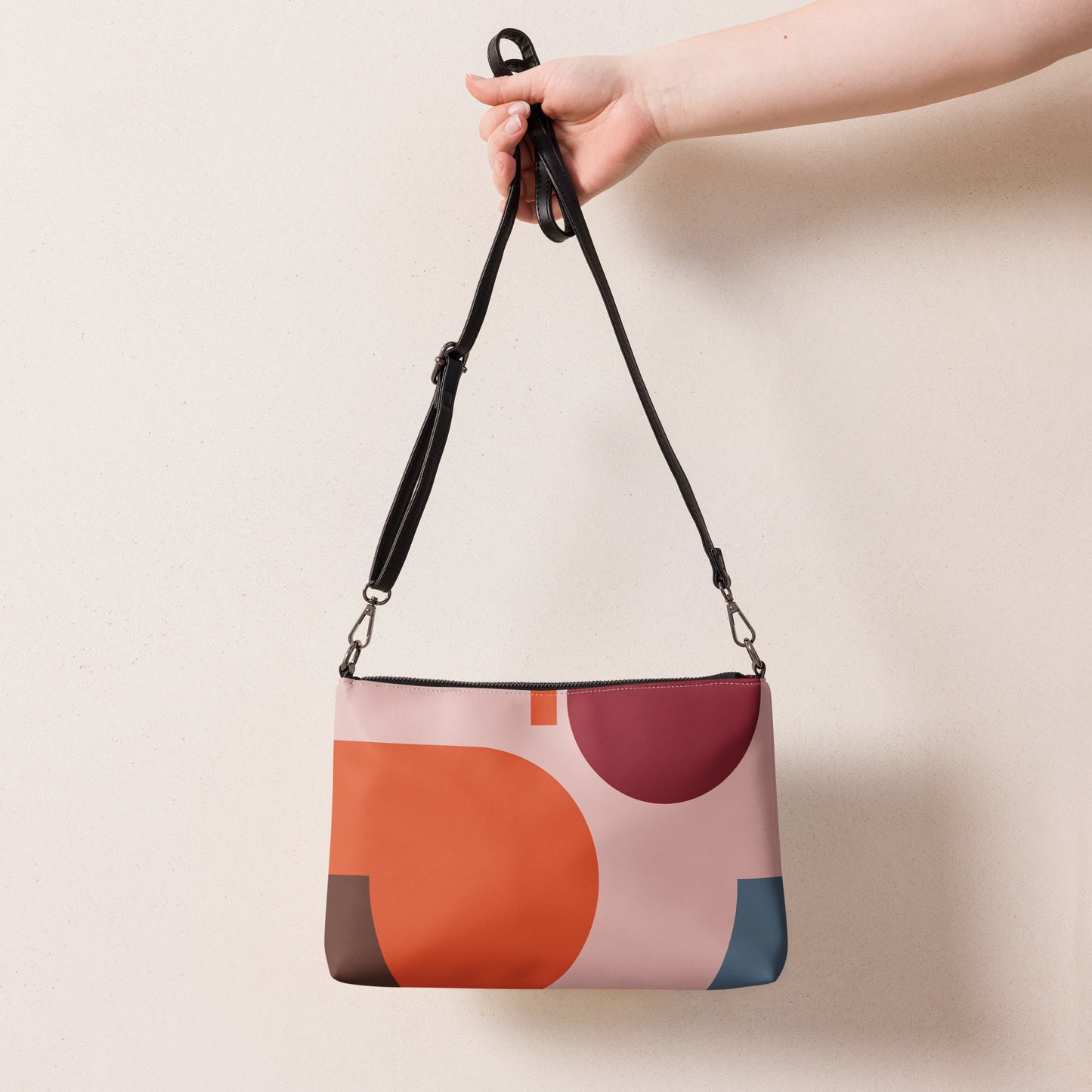 Abstract Mod Shapes Purse Handbag all-over-print-crossbody-bag-white-back-668d9ace680a3