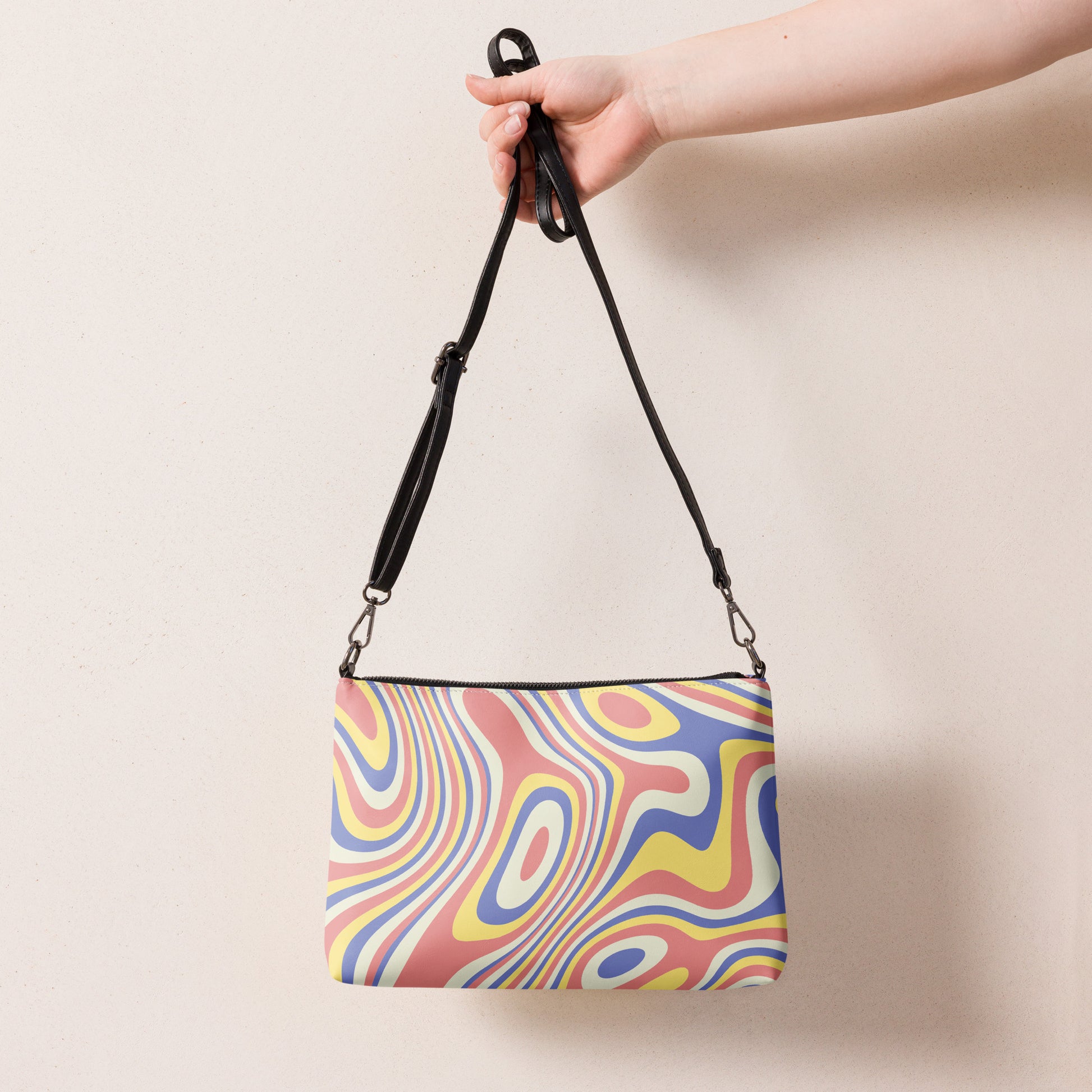 Abstract Hyper Waves Purse Handbag all-over-print-crossbody-bag-white-back-668d9b8a1677a