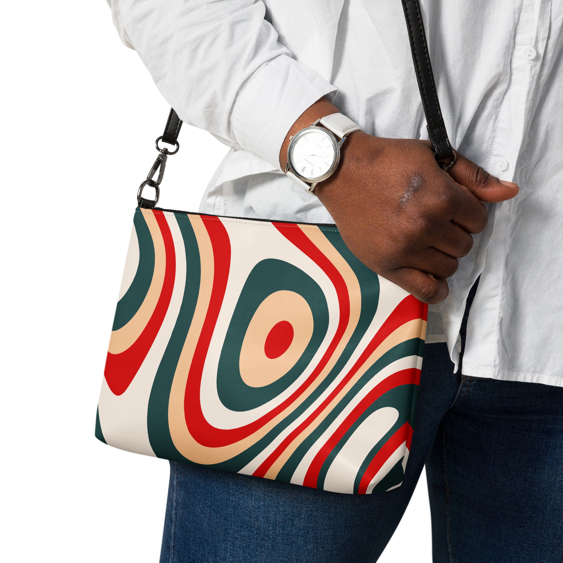 Abstract Vintage Waves Purse Handbag all-over-print-crossbody-bag-white-back-668d9c6ea0311