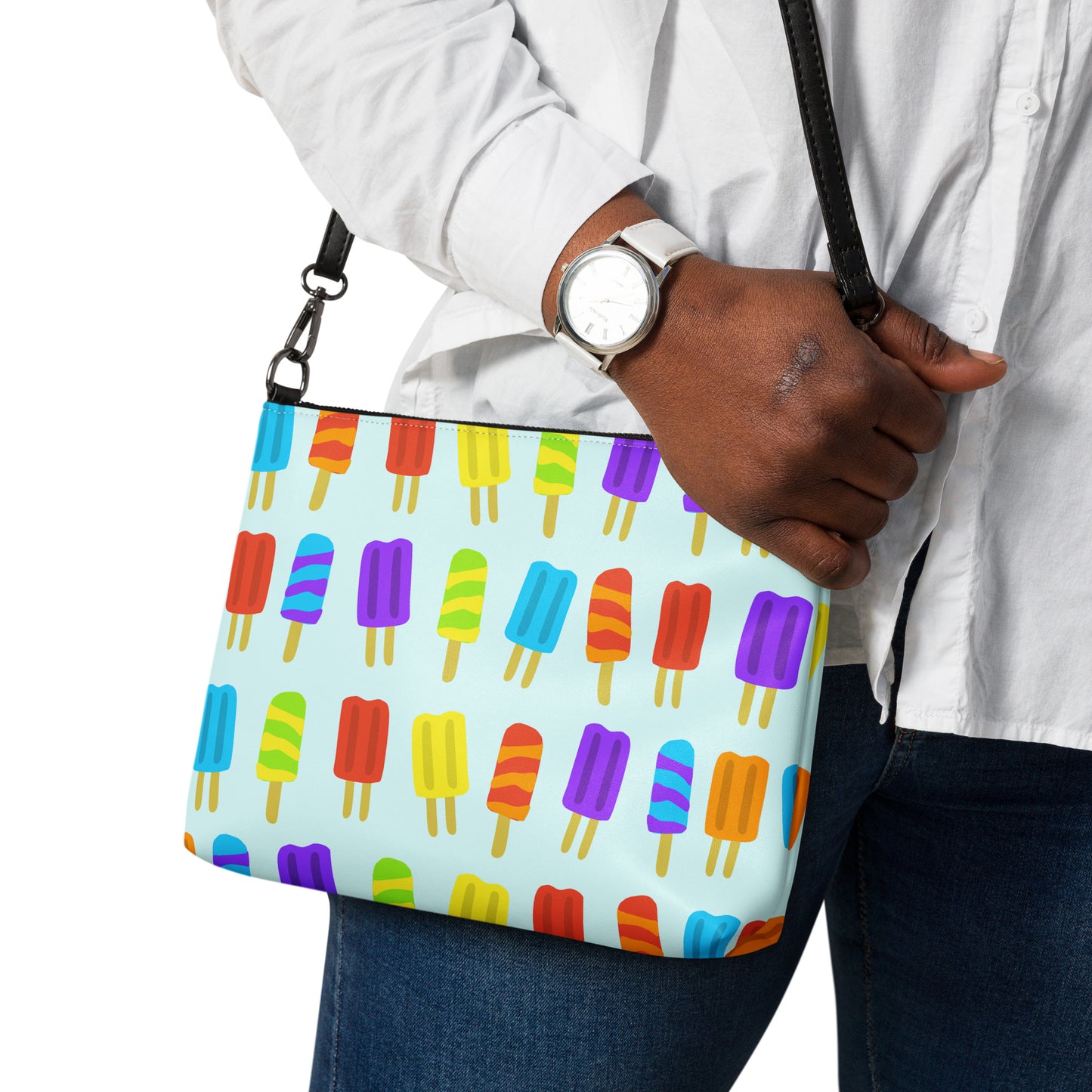 Summer Popsicles Purse Handbag all-over-print-crossbody-bag-white-back-668d9db9e98e4