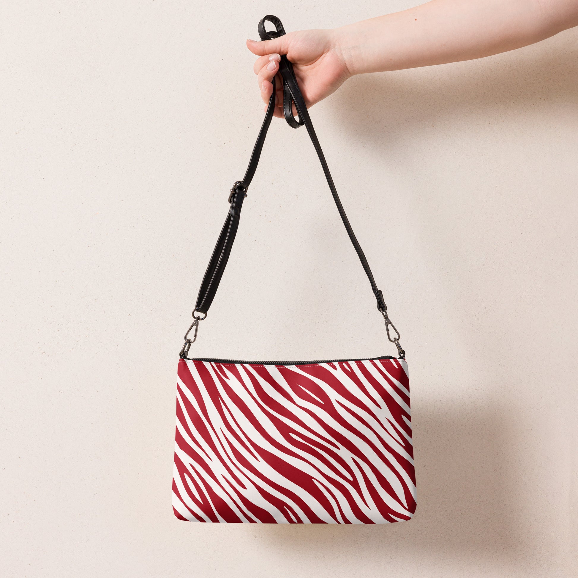 Red Zebra Print Purse Handbag all-over-print-crossbody-bag-white-back-668d9e1f8becd