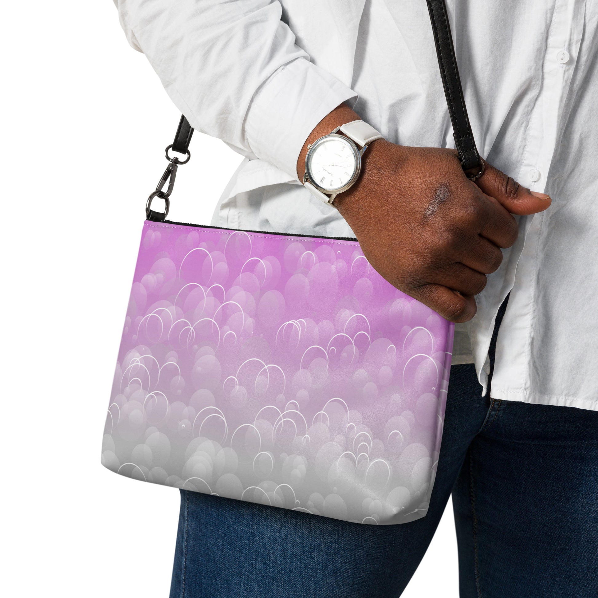 Dancing Bubbles Purse Handbag all-over-print-crossbody-bag-white-back-668d9fa191634