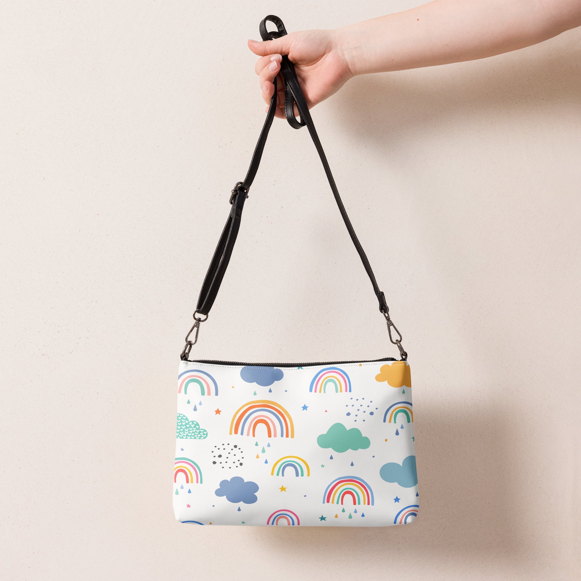 Rainbows and Clouds Purse Handbag all-over-print-crossbody-bag-white-back-668da116d7708