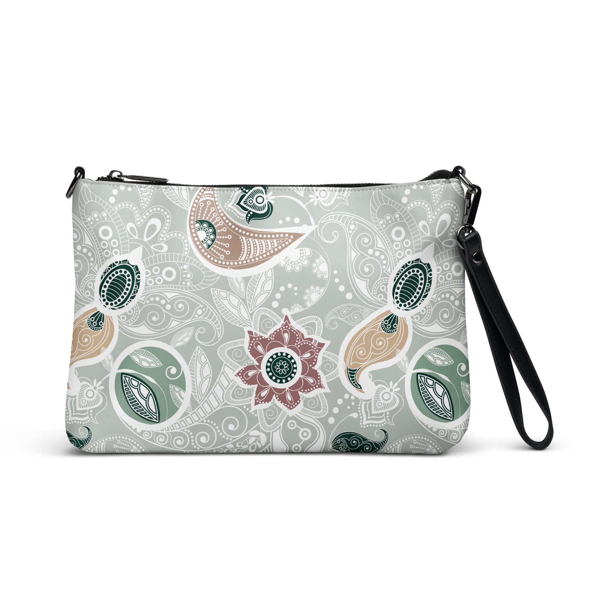 Paisley Mint Purse Handbag Default Title all-over-print-crossbody-bag-white-front-668d8c53135ca