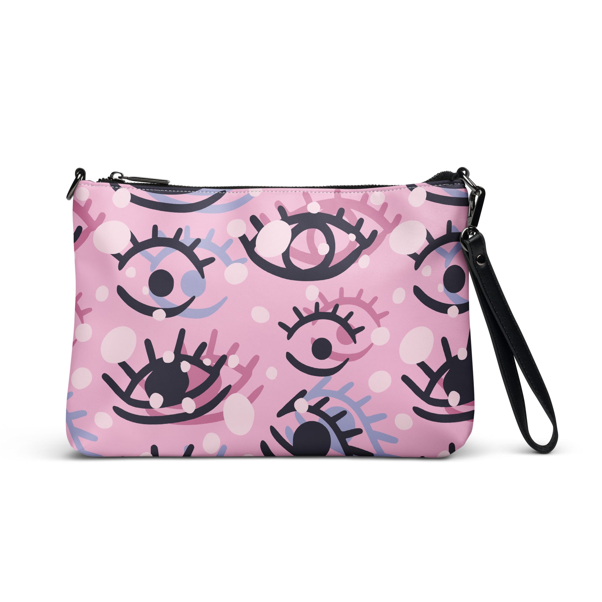 Abstract Eye See You Purse Handbag Default Title all-over-print-crossbody-bag-white-front-668d9929e292b