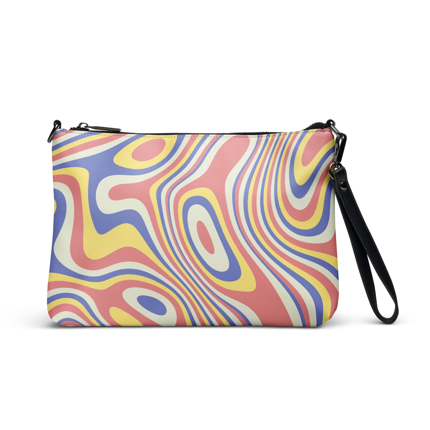 Abstract Hyper Waves Purse Handbag Default Title all-over-print-crossbody-bag-white-front-668d9b8a156fb