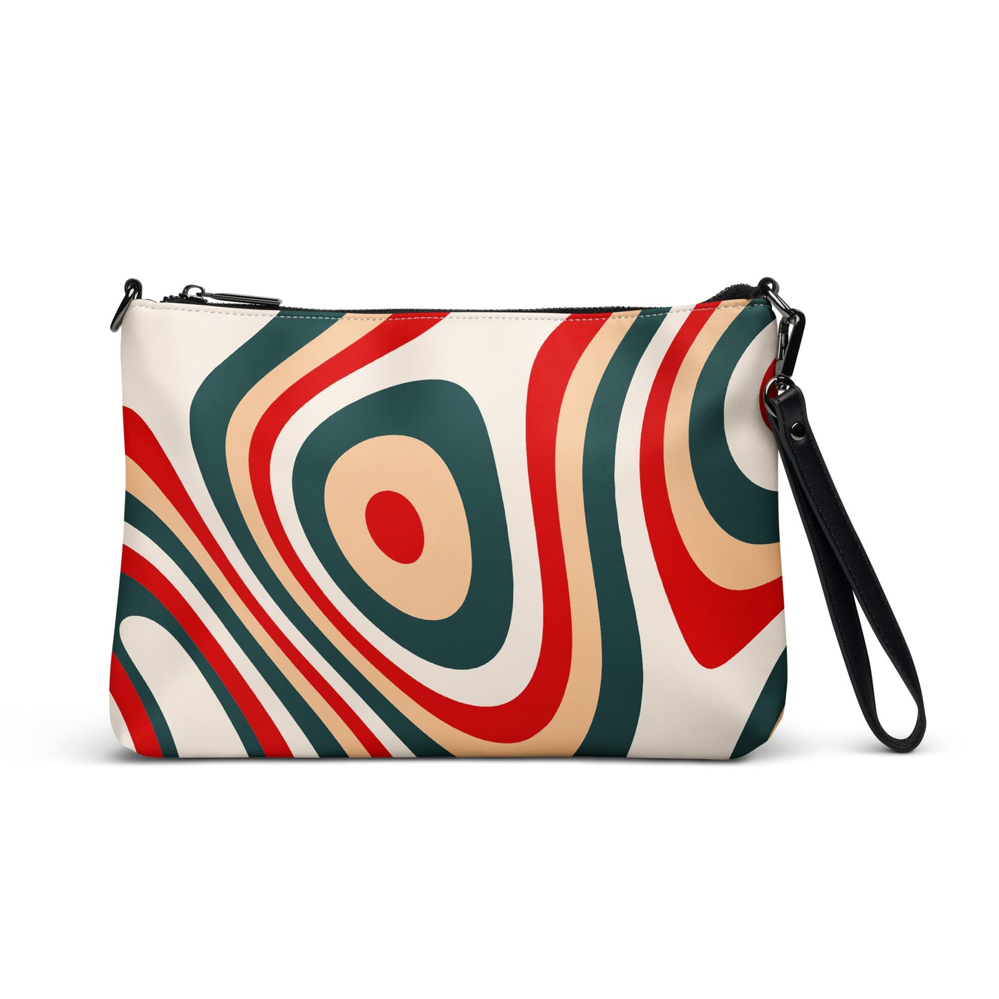 Abstract Vintage Waves Purse Handbag Default Title all-over-print-crossbody-bag-white-front-668d9c6e9ee69