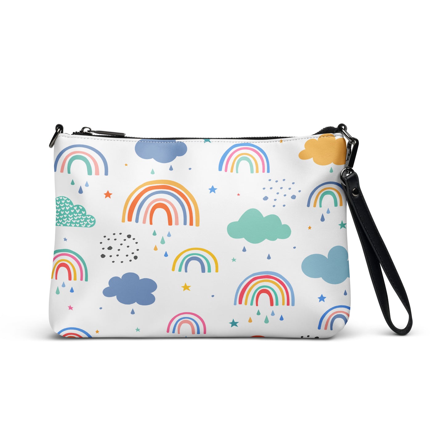 Rainbows and Clouds Purse Handbag Default Title all-over-print-crossbody-bag-white-front-668da116d62da