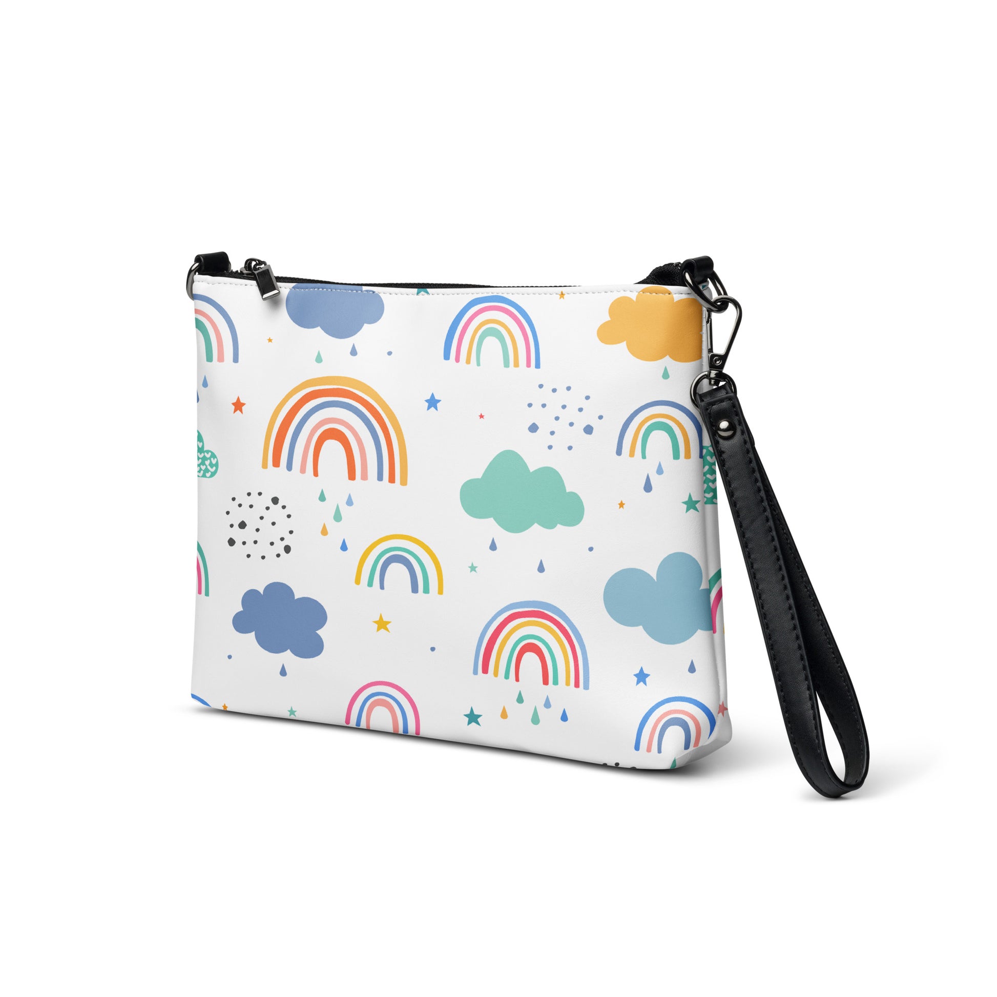 Rainbows and Clouds Purse Handbag all-over-print-crossbody-bag-white-left-front-668da116d7913