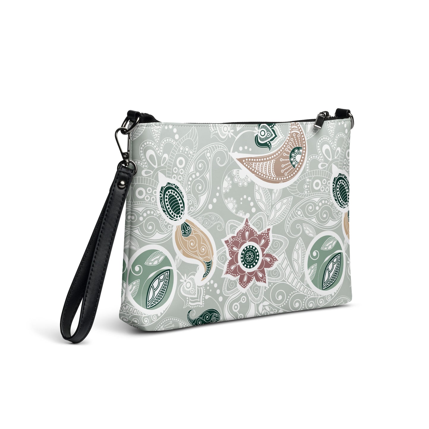 Paisley Mint Purse Handbag all-over-print-crossbody-bag-white-right-back-668d8c5315780