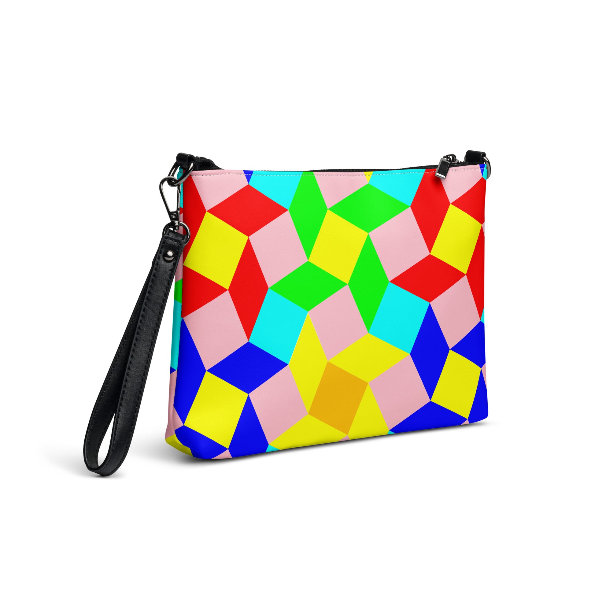 Mosaic Color Patch Purse Handbag all-over-print-crossbody-bag-white-right-back-668d8e9e5a162