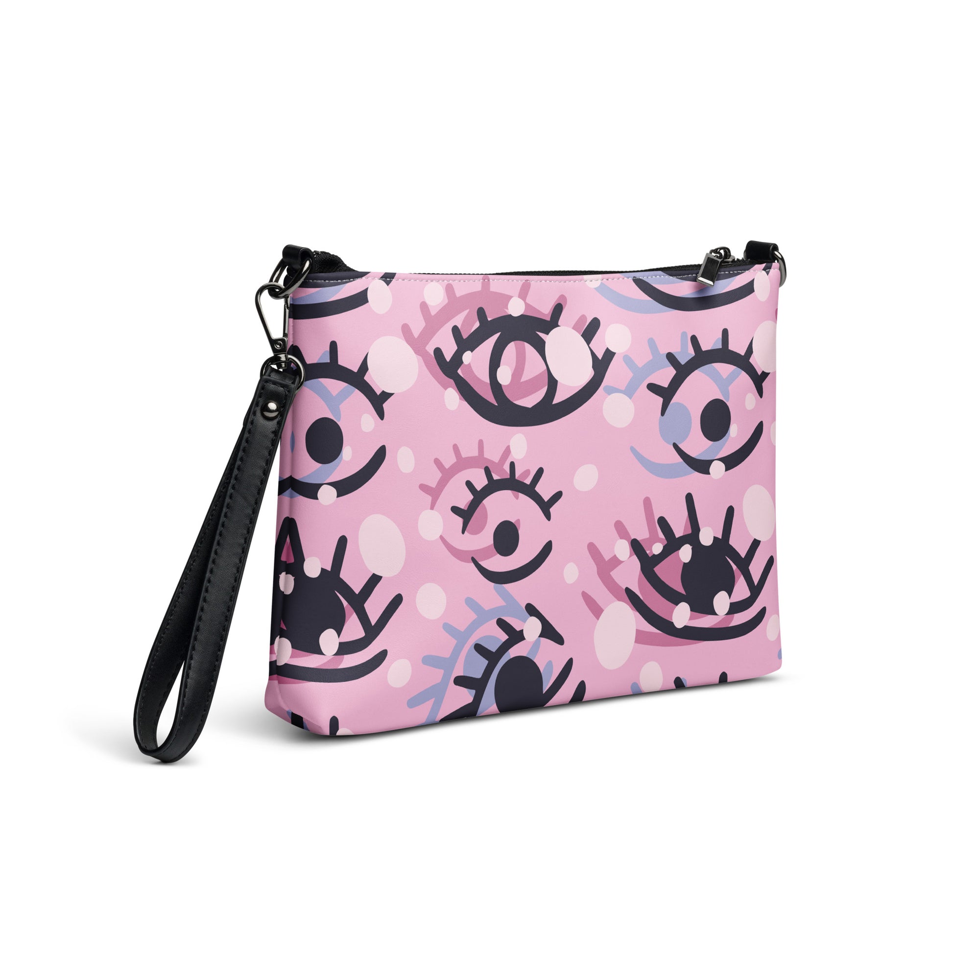 Abstract Eye See You Purse Handbag all-over-print-crossbody-bag-white-right-back-668d9929efa15