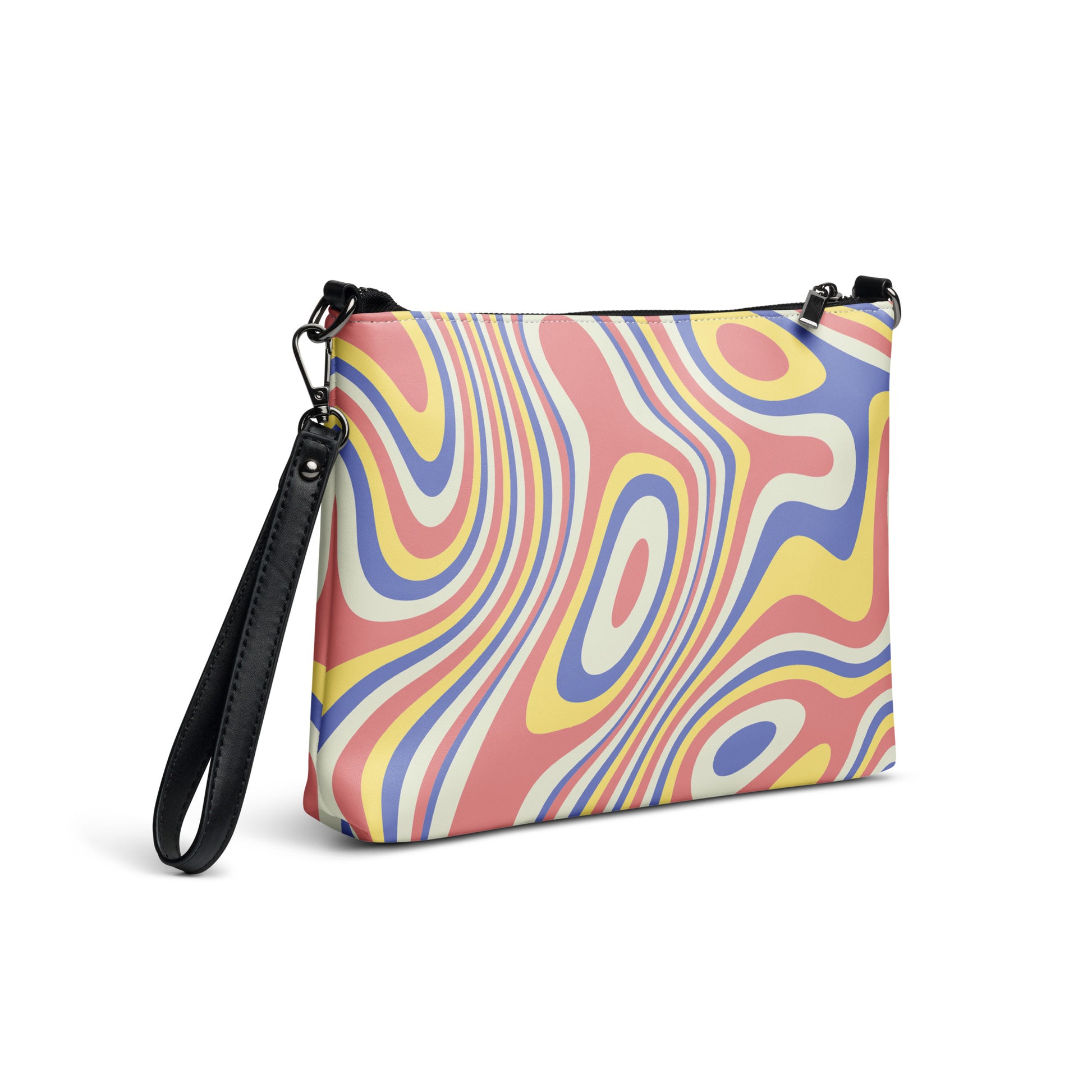 Abstract Hyper Waves Purse Handbag all-over-print-crossbody-bag-white-right-back-668d9b8a16e5b