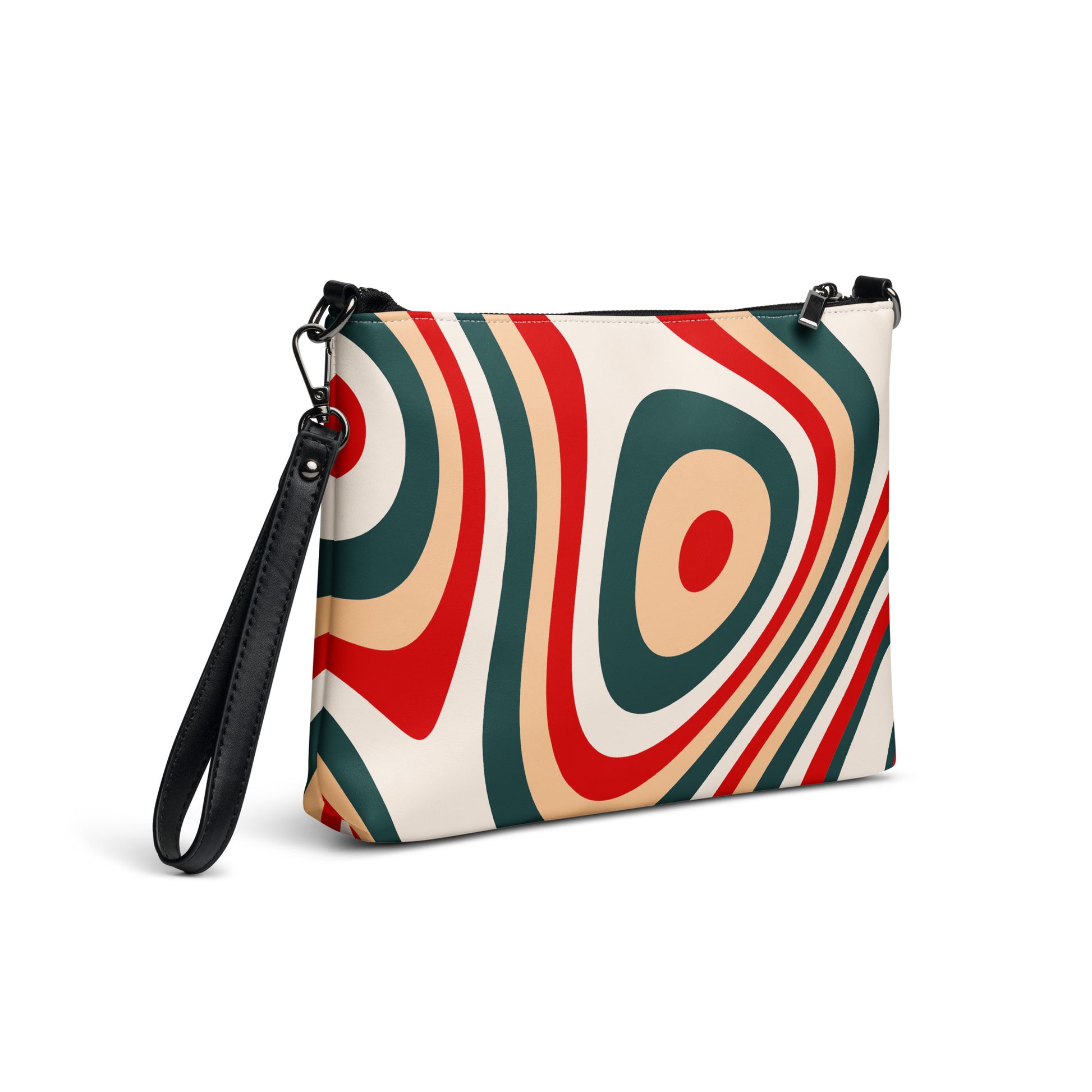 Abstract Vintage Waves Purse Handbag all-over-print-crossbody-bag-white-right-back-668d9c6ea08b3