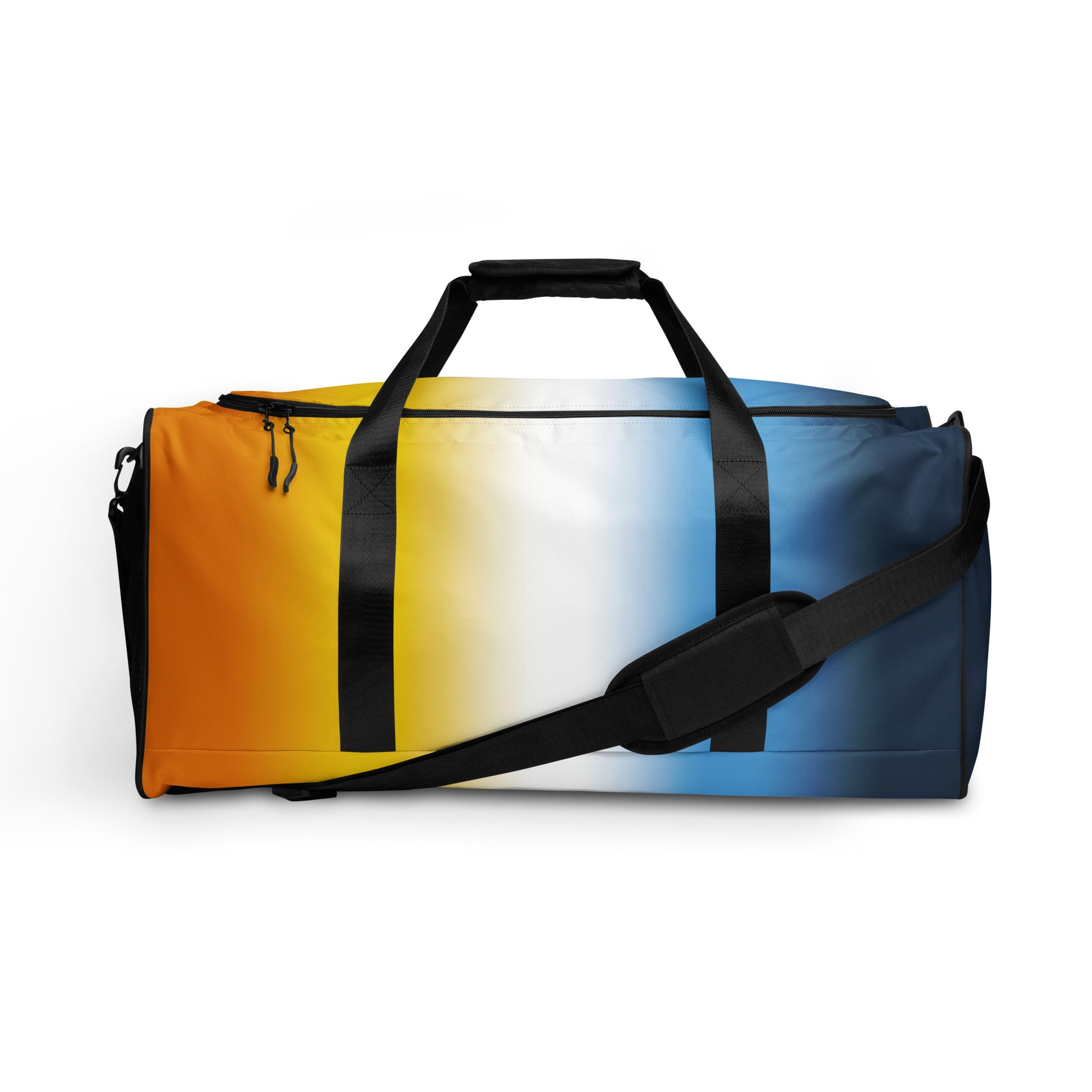 Aroace Pride Weekender Duffel Bag in Ombre Aroace all-over-print-duffle-bag-white-front-65492056b279b