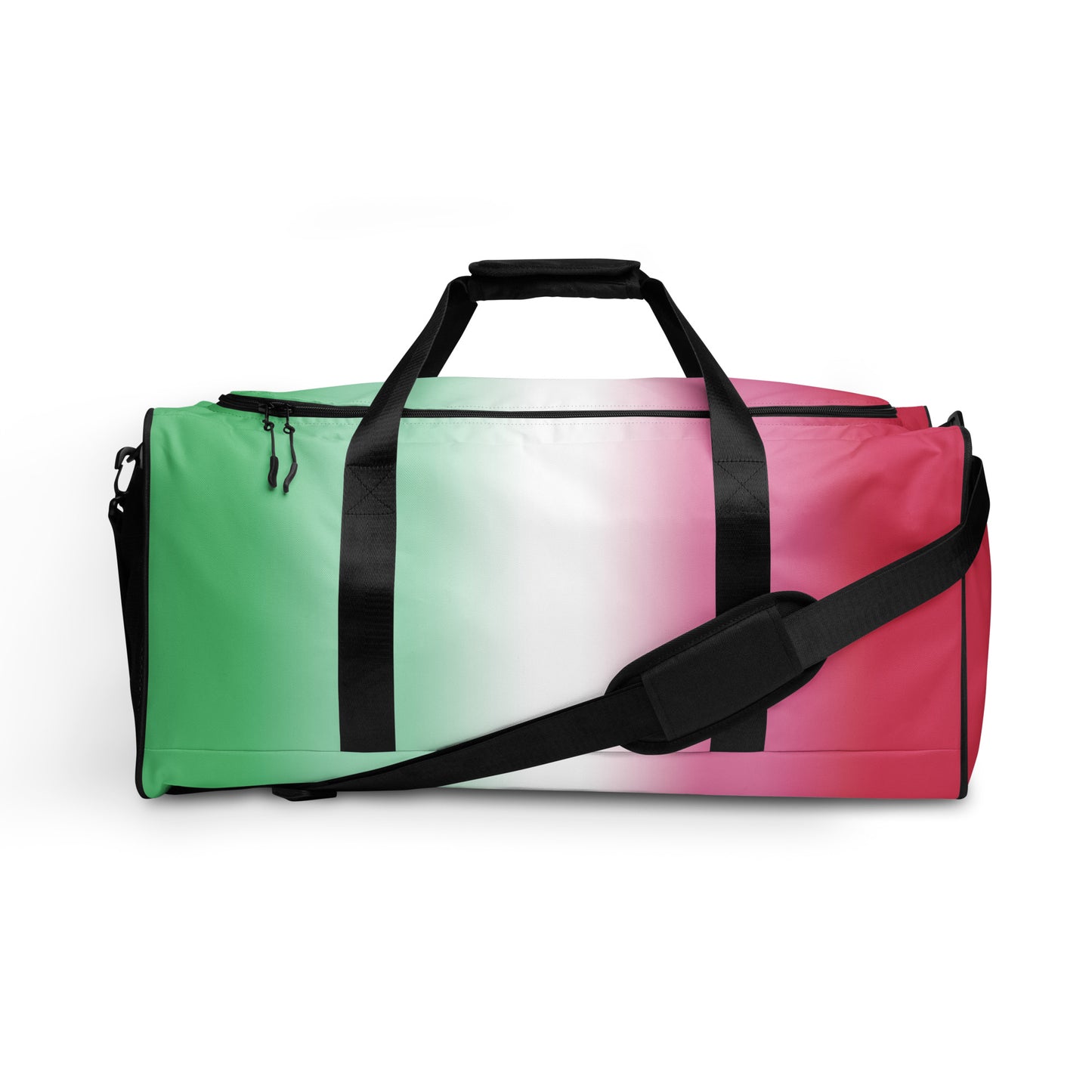 Abrosexual Pride Weekender Duffle Bag in Ombre Abrosexual Multi all-over-print-duffle-bag-white-front-654bb8c079912