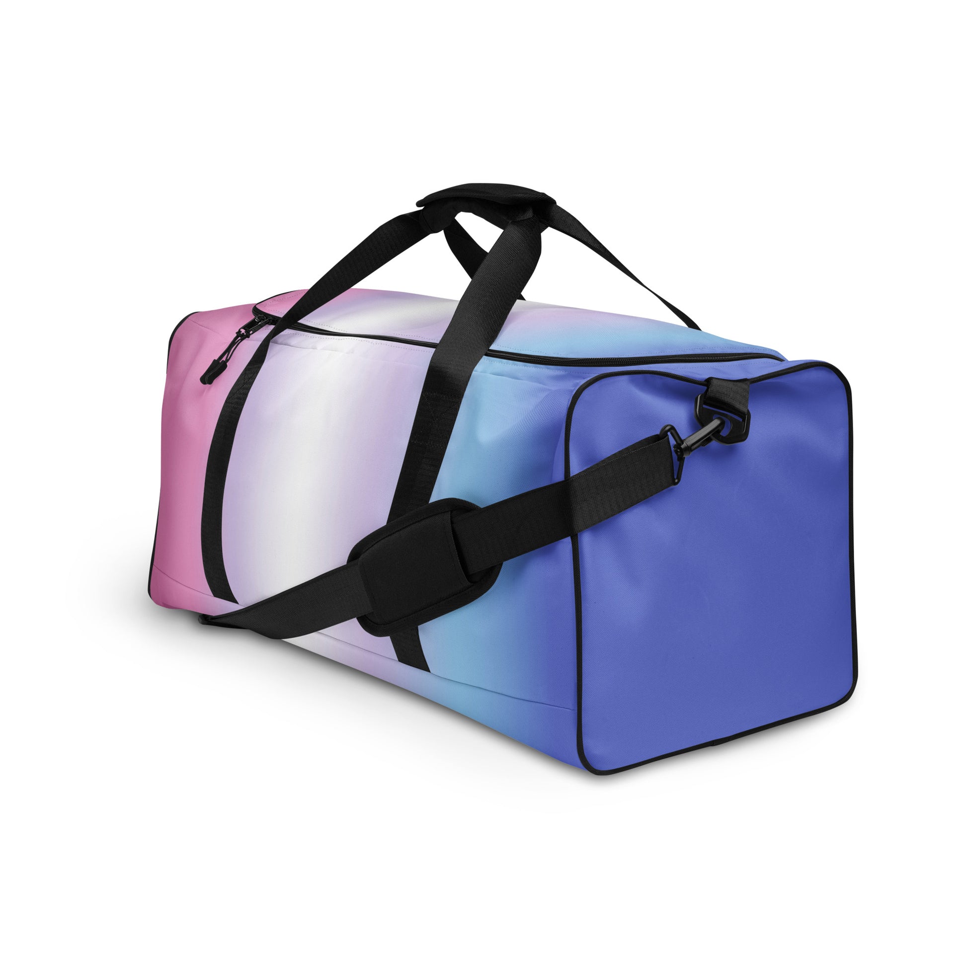 Bigender Pride Weekender Duffle Bag in Ombre all-over-print-duffle-bag-white-left-front-654bb9165f6eb