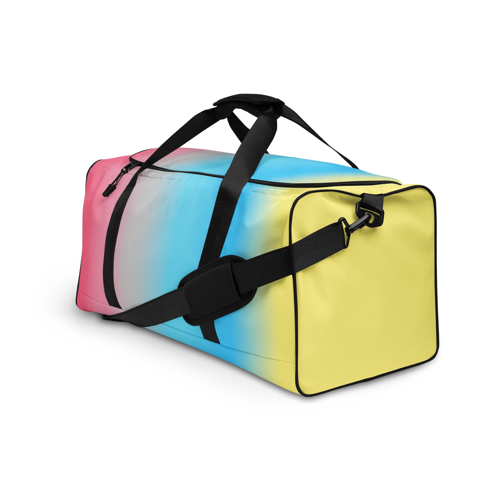 Genderflux Pride Weekender Duffel Bag in Ombre all-over-print-duffle-bag-white-left-front-654bba88f302d