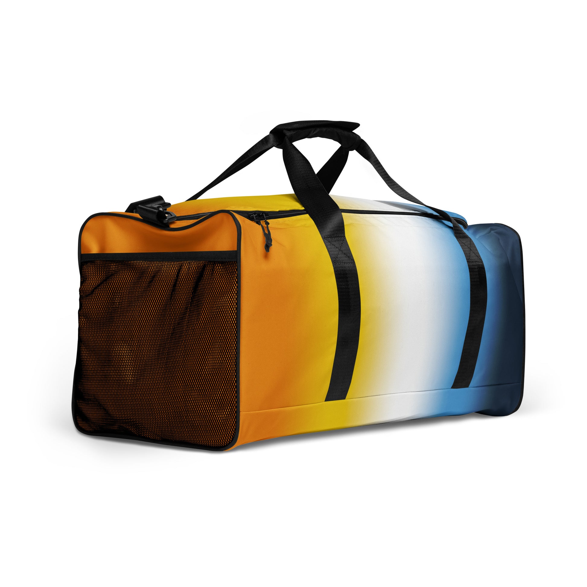 Aroace Pride Weekender Duffel Bag in Ombre all-over-print-duffle-bag-white-right-front-65492056b3509