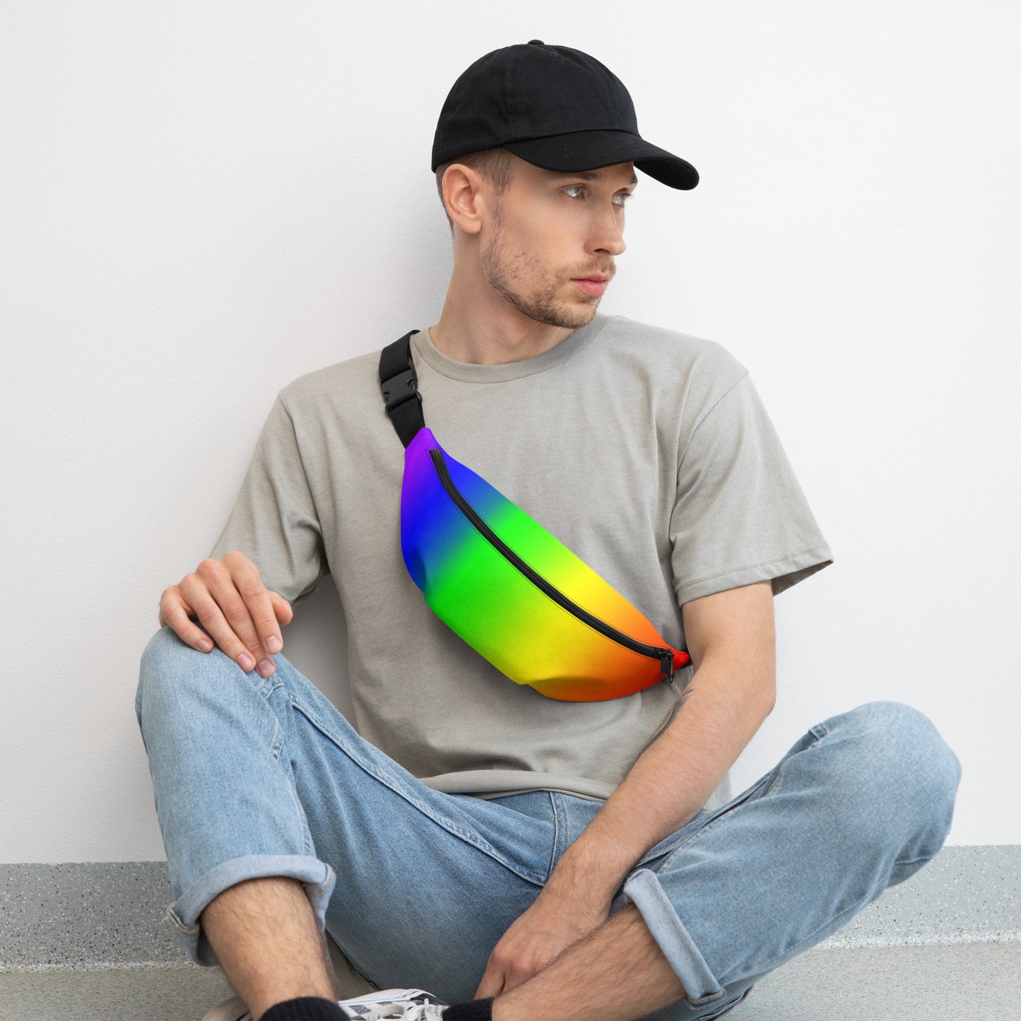 LGBTQ Pride Crossbody Fanny Pack - Ombre all-over-print-fanny-pack-white-front-64907c46c9947