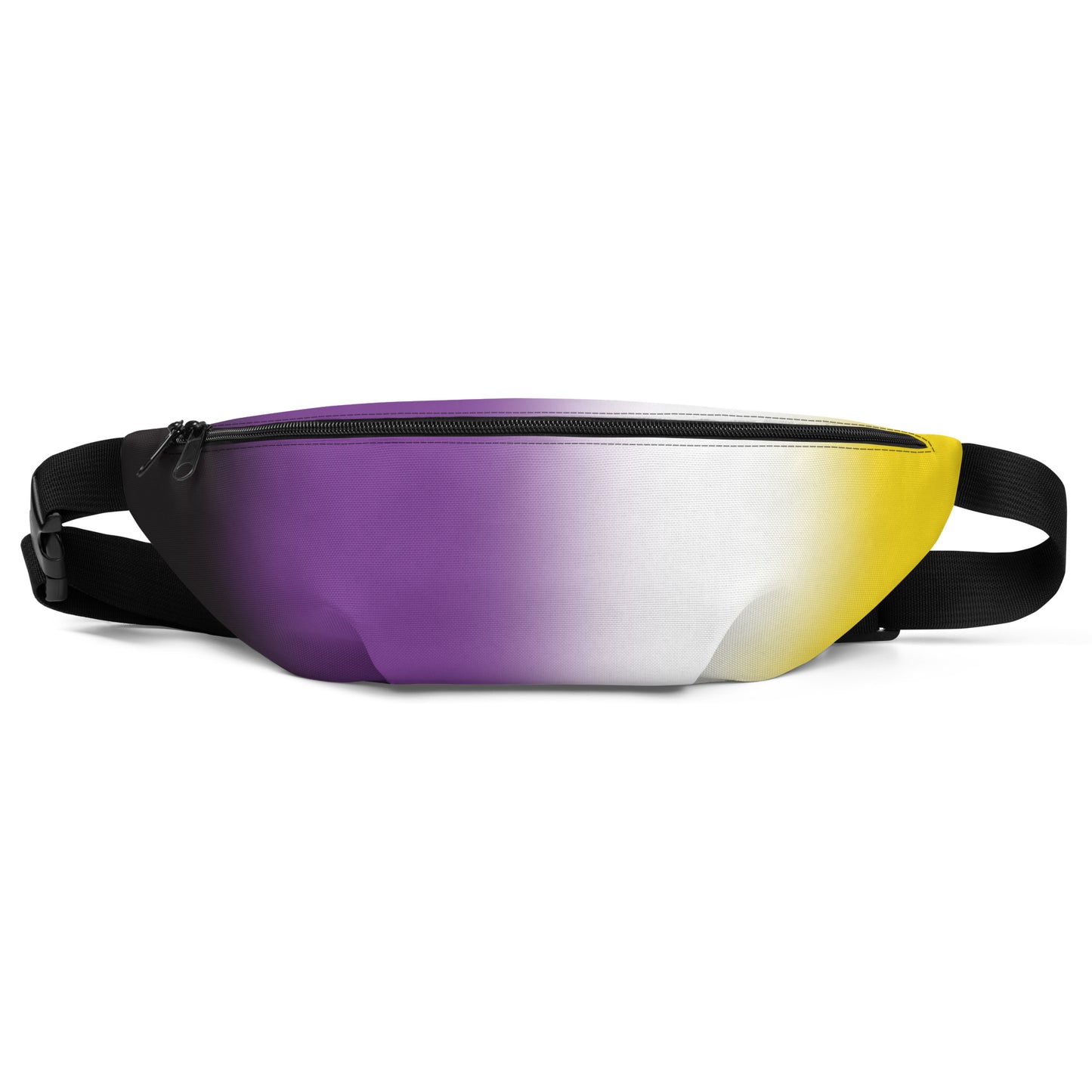 Nonbinary Enby Pride Crossbody Fanny Pack in Ombre Nonbinary all-over-print-fanny-pack-white-front-64907de451b59