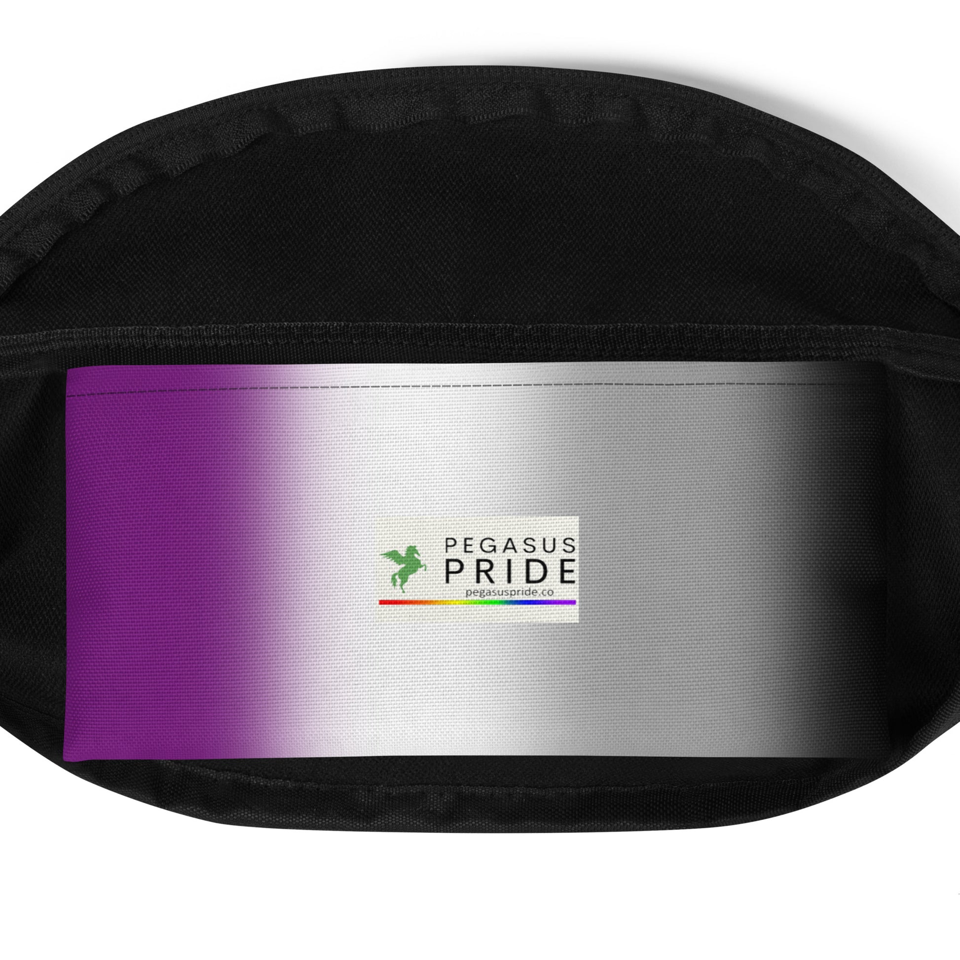 Asexual Ace Pride Crossbody Fanny Pack in Ombre all-over-print-fanny-pack-white-pocket-64907cb94cce1