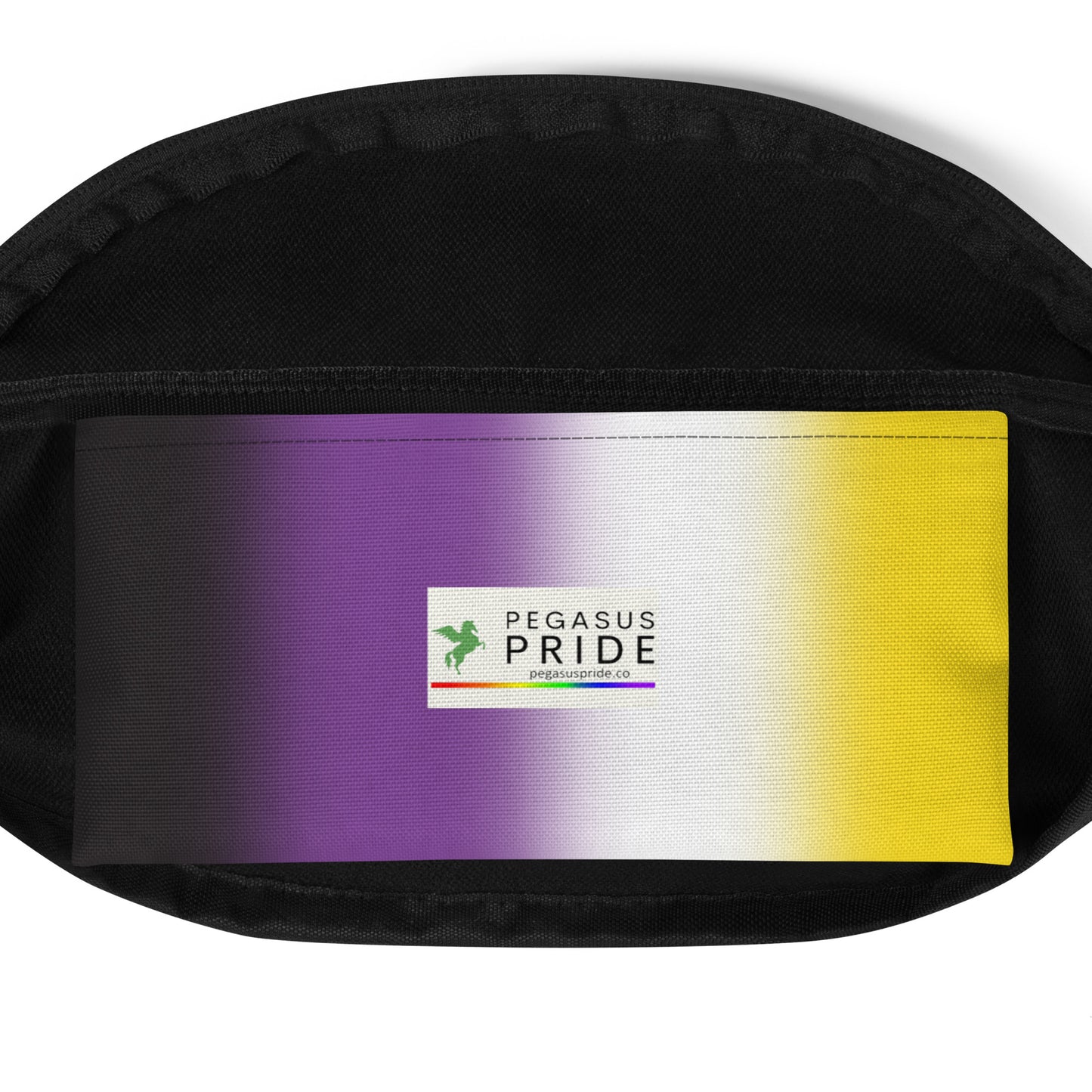 Nonbinary Enby Pride Crossbody Fanny Pack in Ombre all-over-print-fanny-pack-white-pocket-64907de452cdf