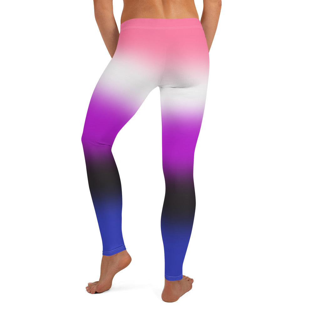 Genderfluid Pride Women's Leggings Yoga Pants - Ombre all-over-print-leggings-white-back-64cadf2e9f428