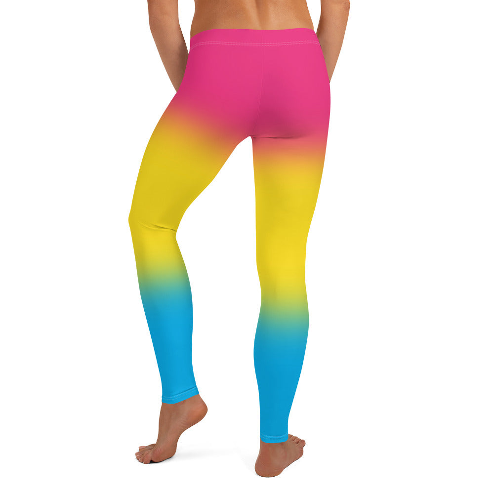 Pansexual Pan Pride Women's Leggings Yoga Pants - Ombre all-over-print-leggings-white-back-64caea511c1e7